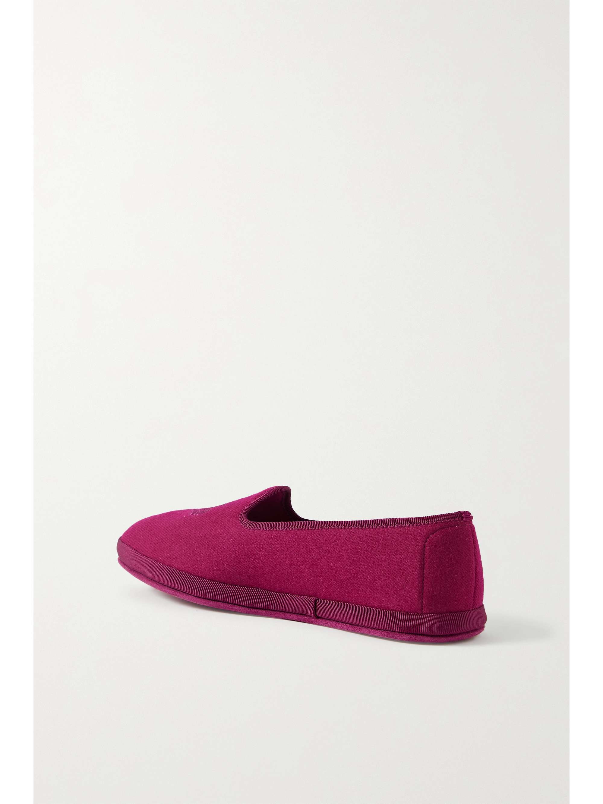 LORO PIANA Venice embroidered cashmere-blend flannel slippers