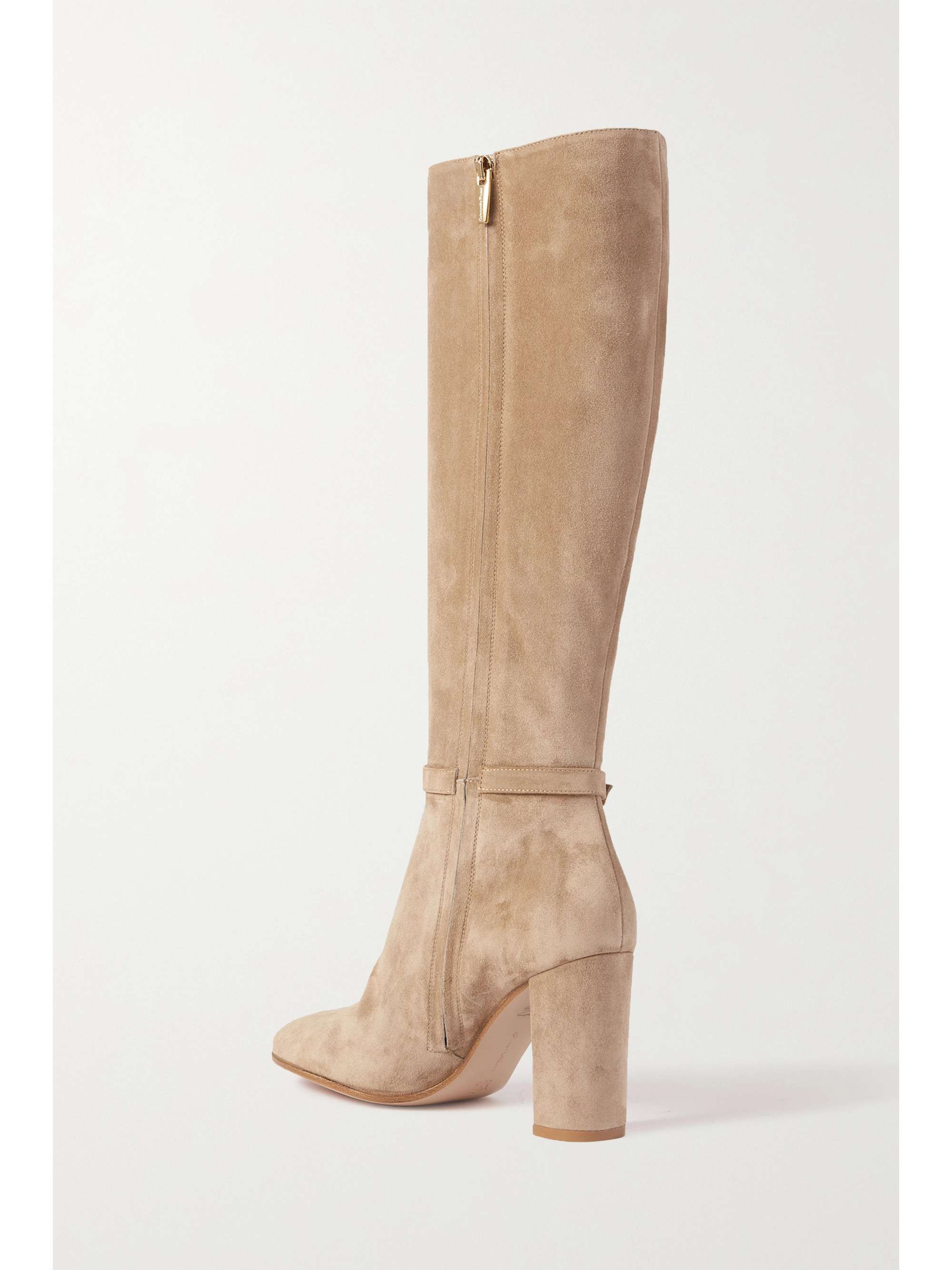 GIANVITO ROSSI Ribbon 85 buckled suede knee boots