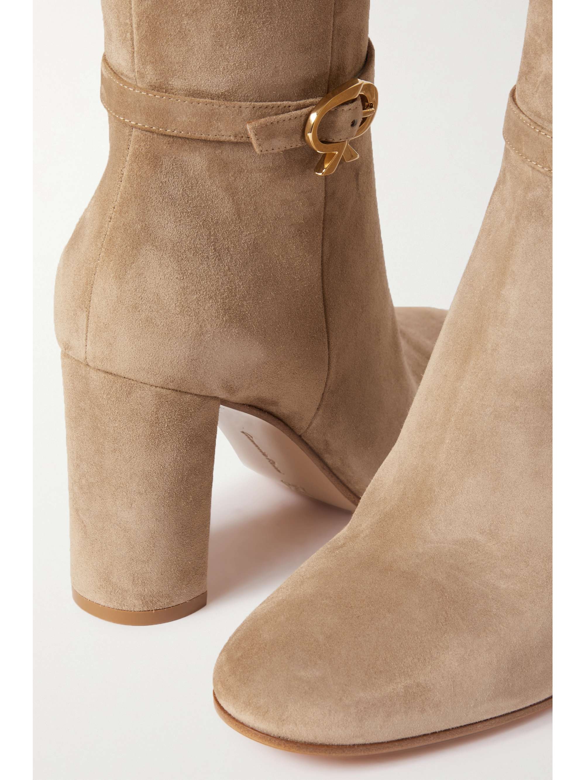 GIANVITO ROSSI Ribbon 85 buckled suede knee boots