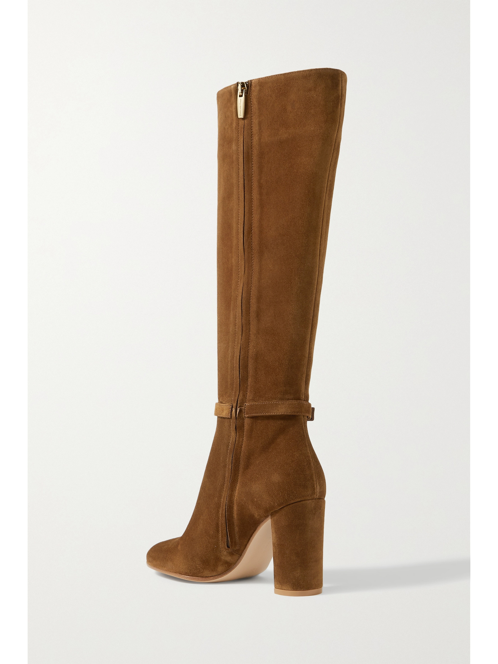 GIANVITO ROSSI Ribbon 85 buckled suede knee boots thumbnail