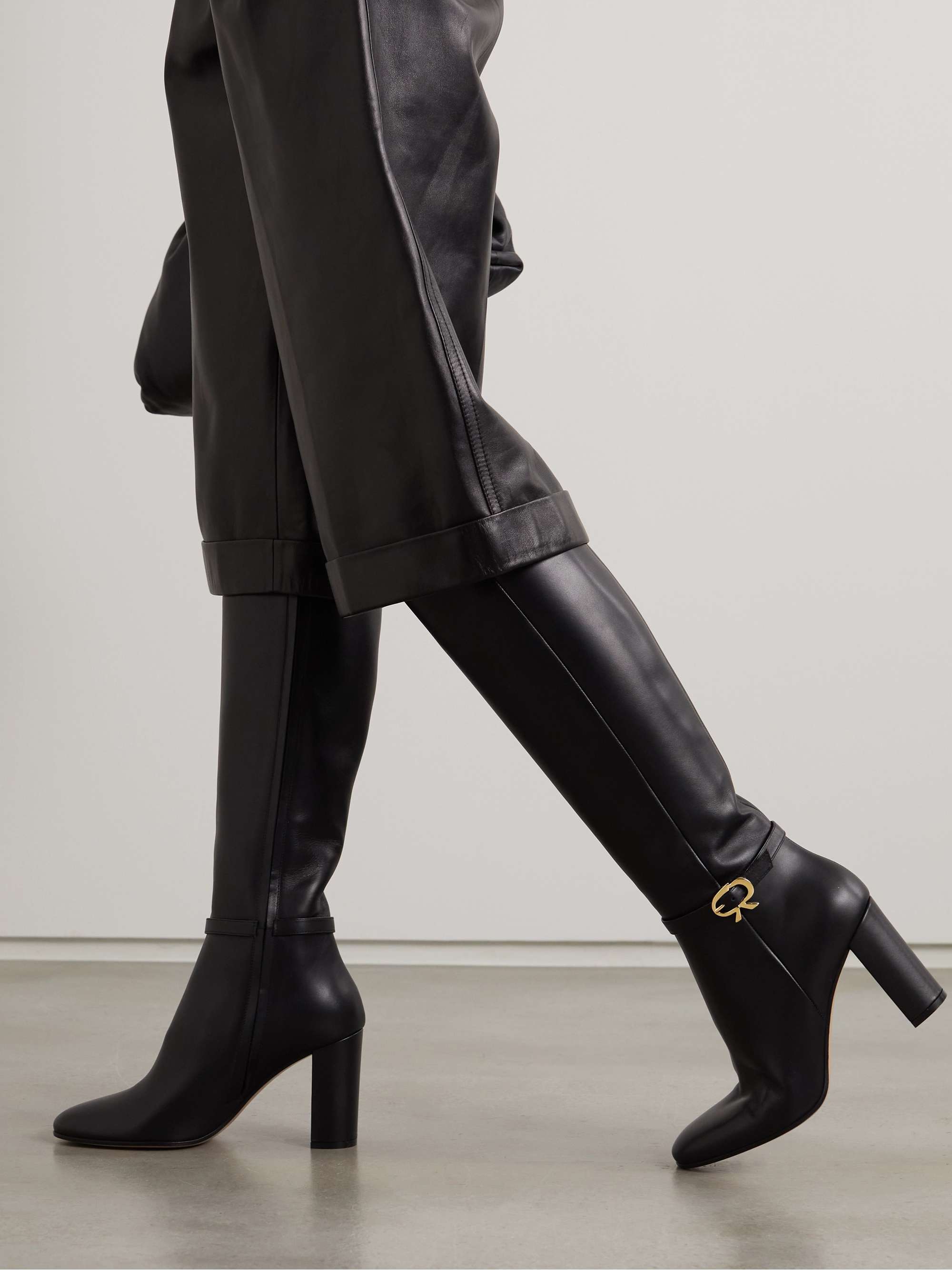 GIANVITO ROSSI Ribbon 85 buckled leather knee boots | NET-A-PORTER