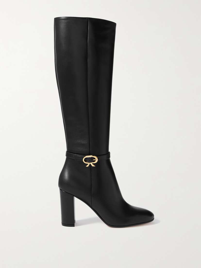Gianvito Rossi Ribbon 85 Buckled Leather Knee Boots