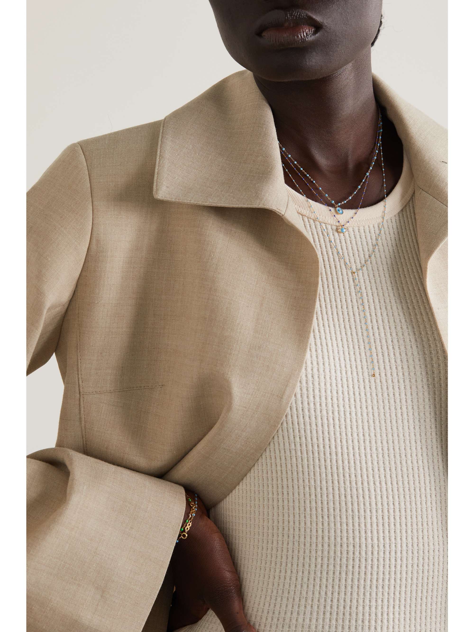 GIGI CLOZEAU Gigi Supreme 18-karat gold, resin and diamond necklace
