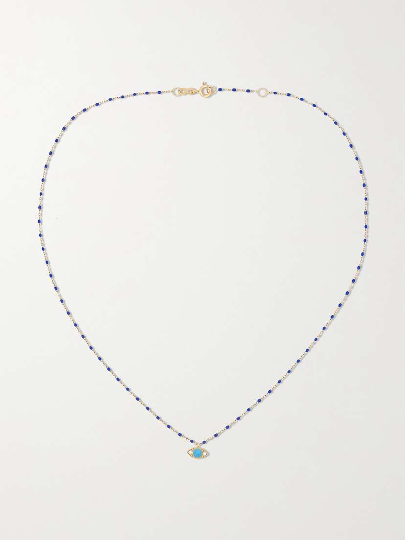 Gigi Clozeau Eye Mini Gigi 18-karat Gold, Resin And Diamond Necklace