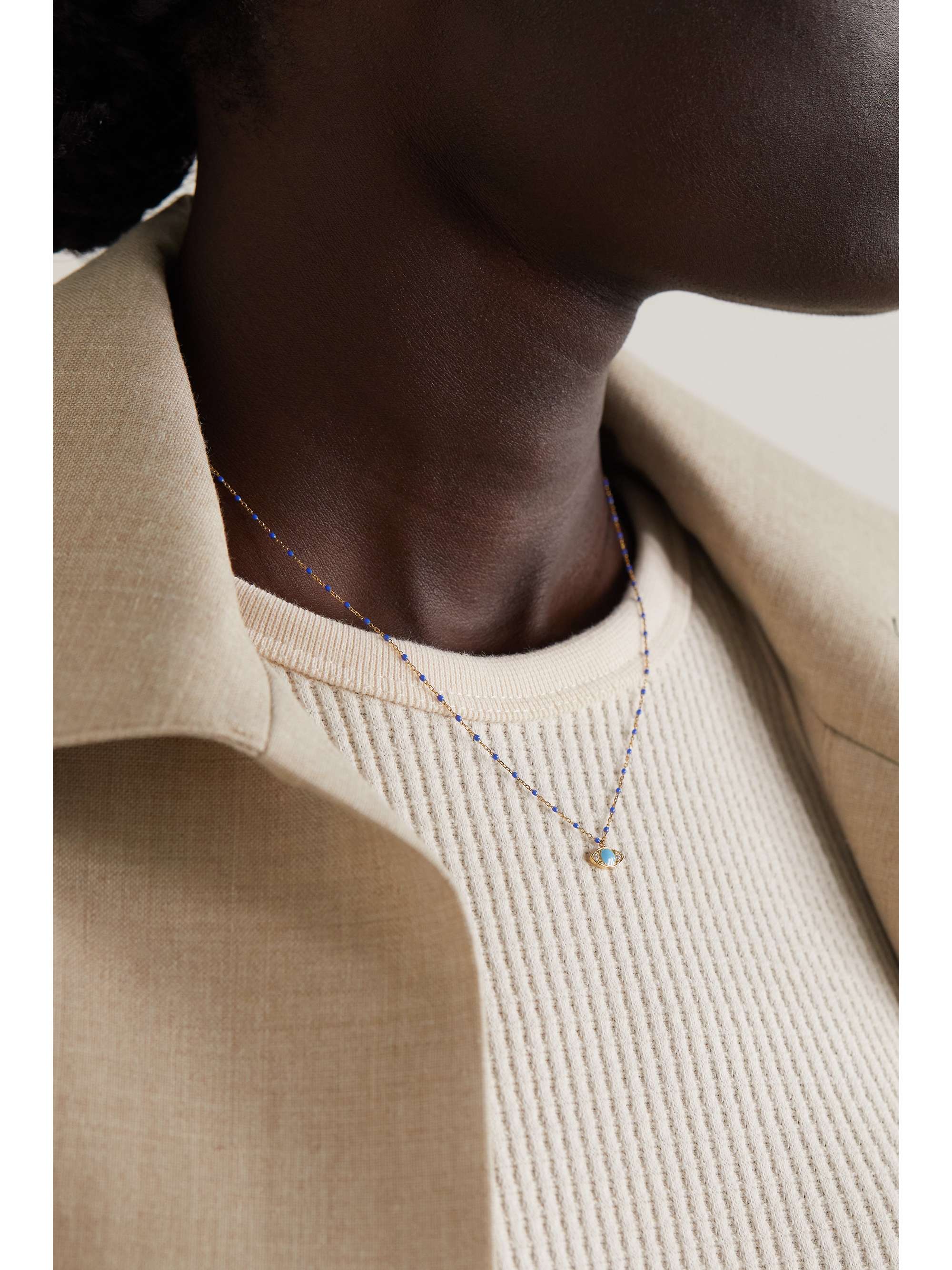 GIGI CLOZEAU Gigi Supreme 18-karat gold, resin and diamond necklace