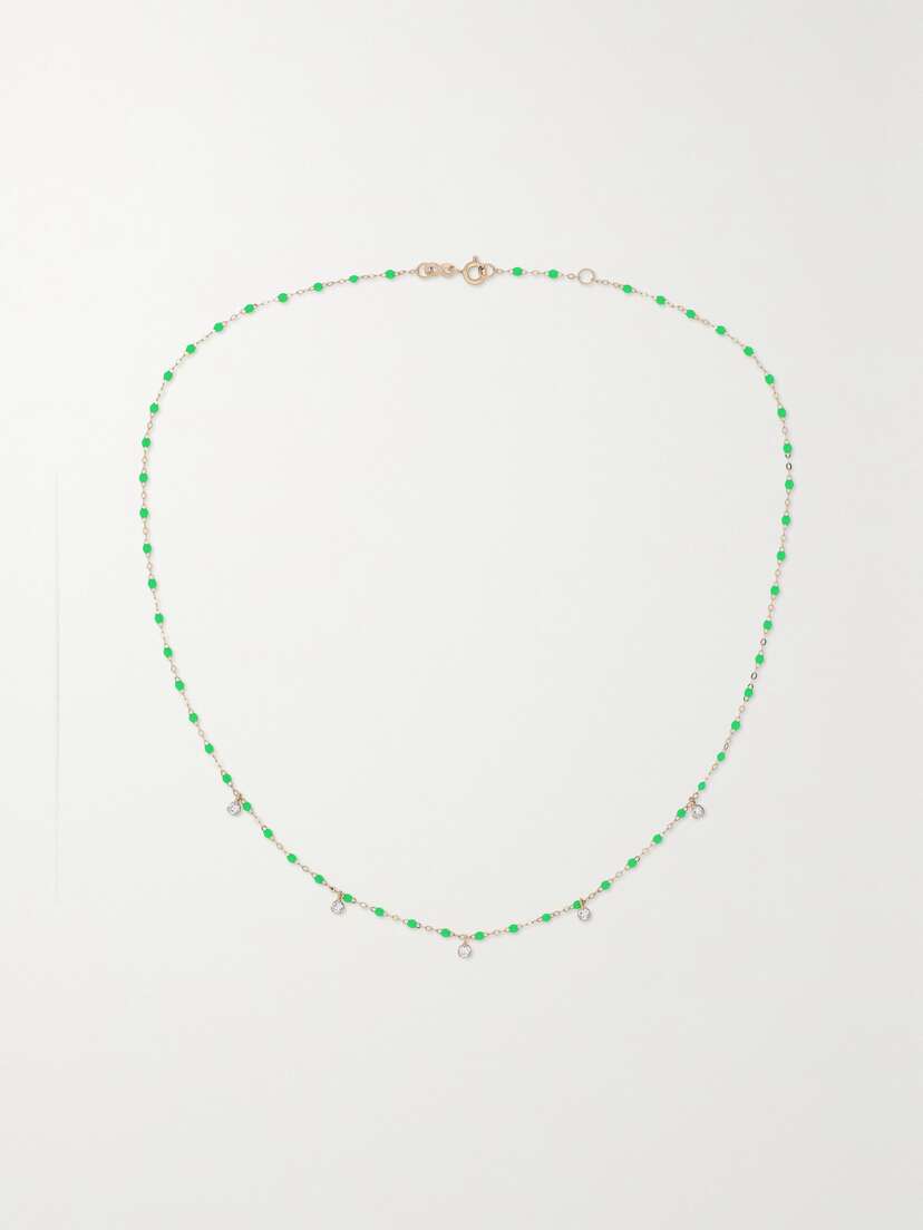 Gigi Clozeau Gigi Supreme 18-karat Gold, Resin And Diamond Necklace