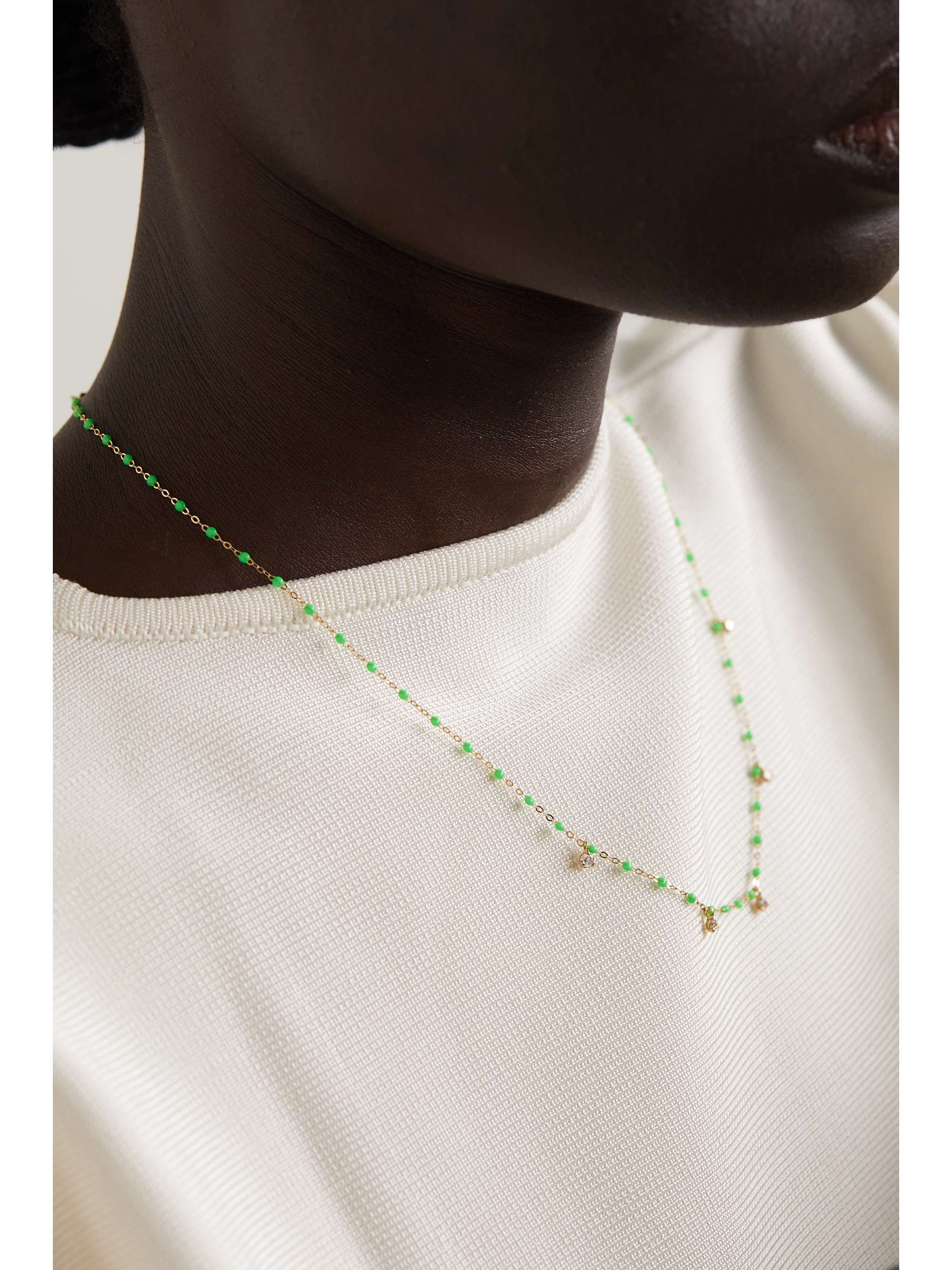 GIGI CLOZEAU Gigi Supreme 18-karat gold, resin and diamond necklace