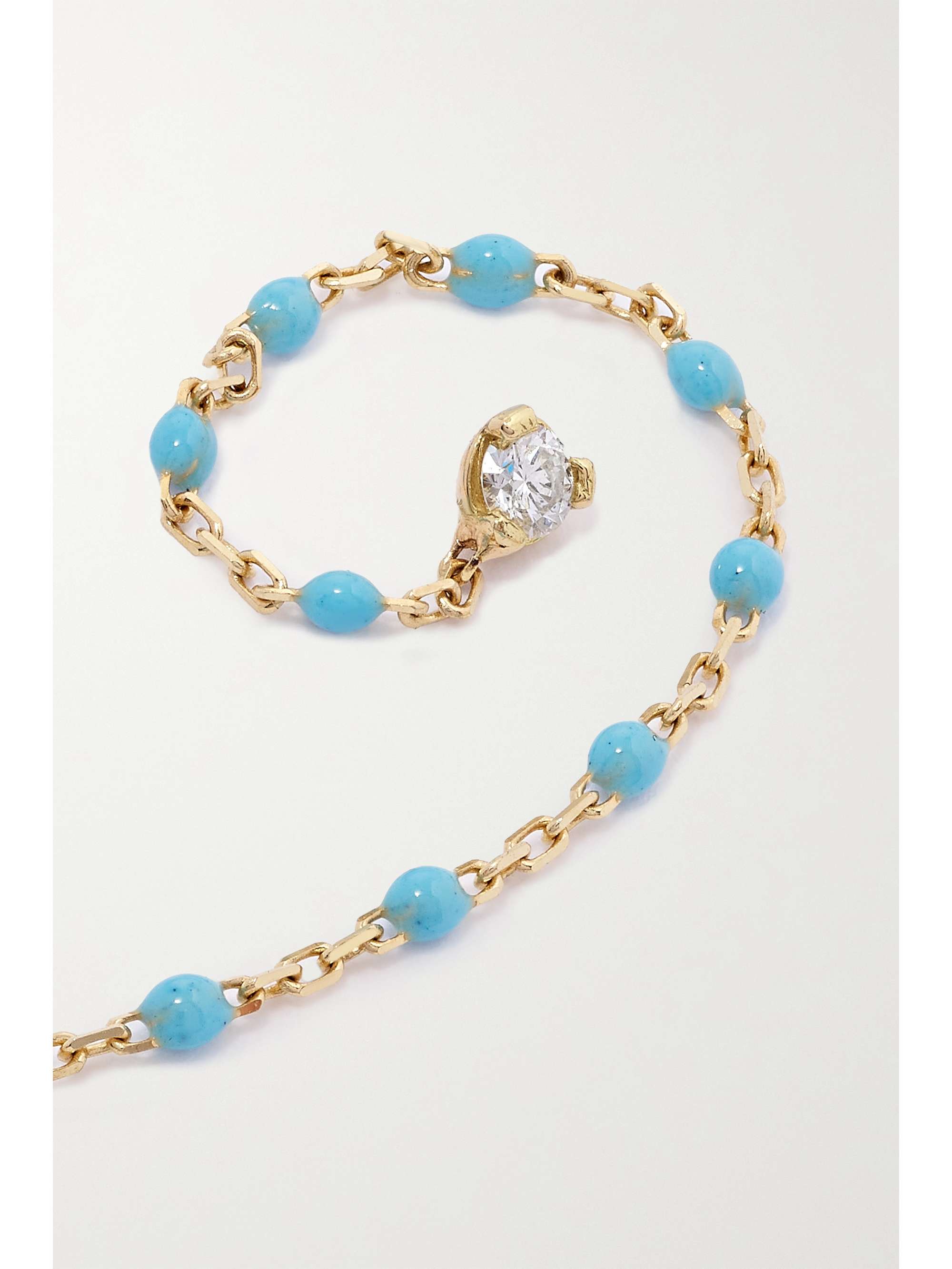 GIGI CLOZEAU Mini Gigi Y Party Kette aus 18 Karat Gold mit Diamant und Harz