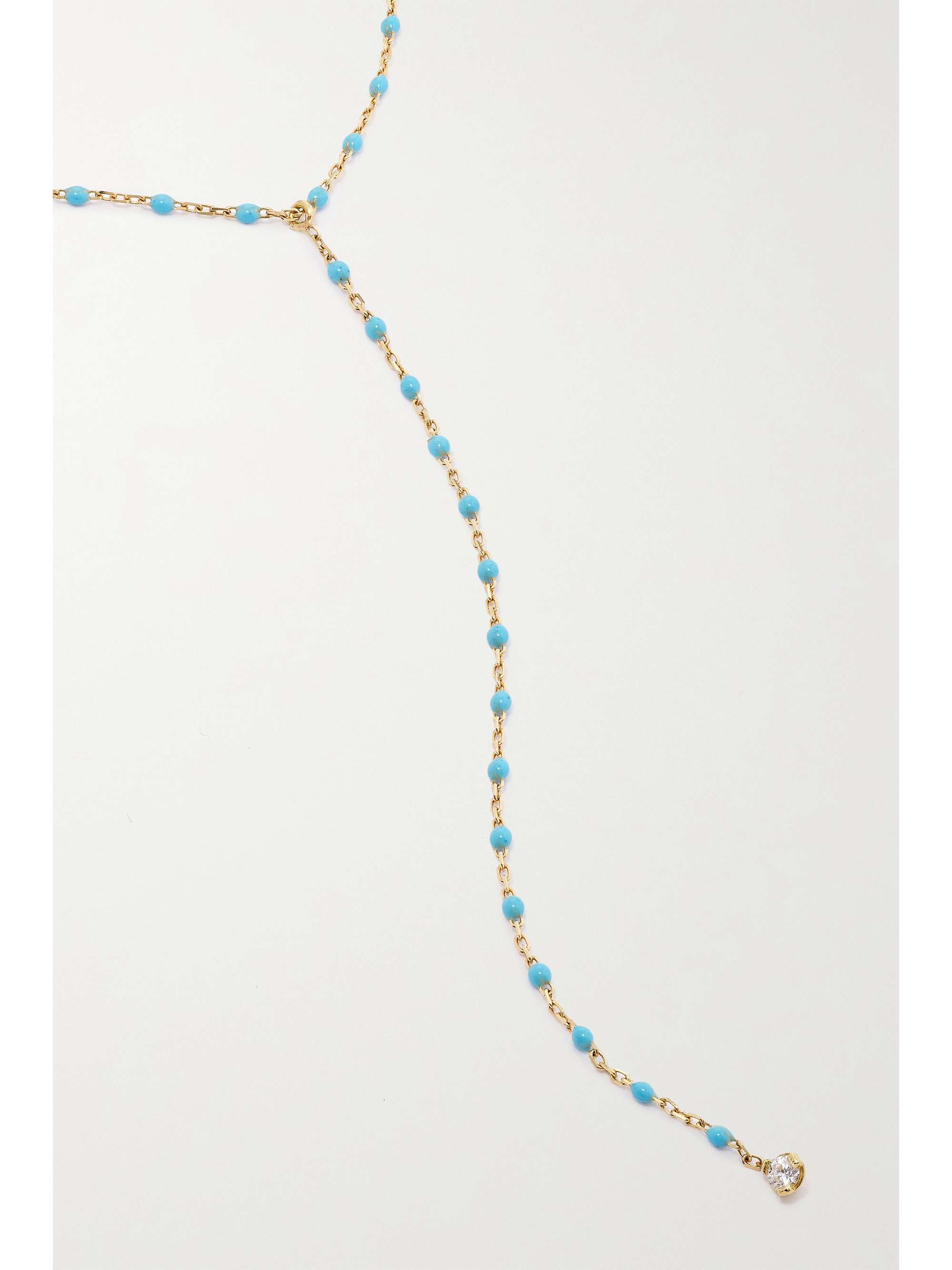 GIGI CLOZEAU Mini Gigi Y Party Kette aus 18 Karat Gold mit Diamant und Harz