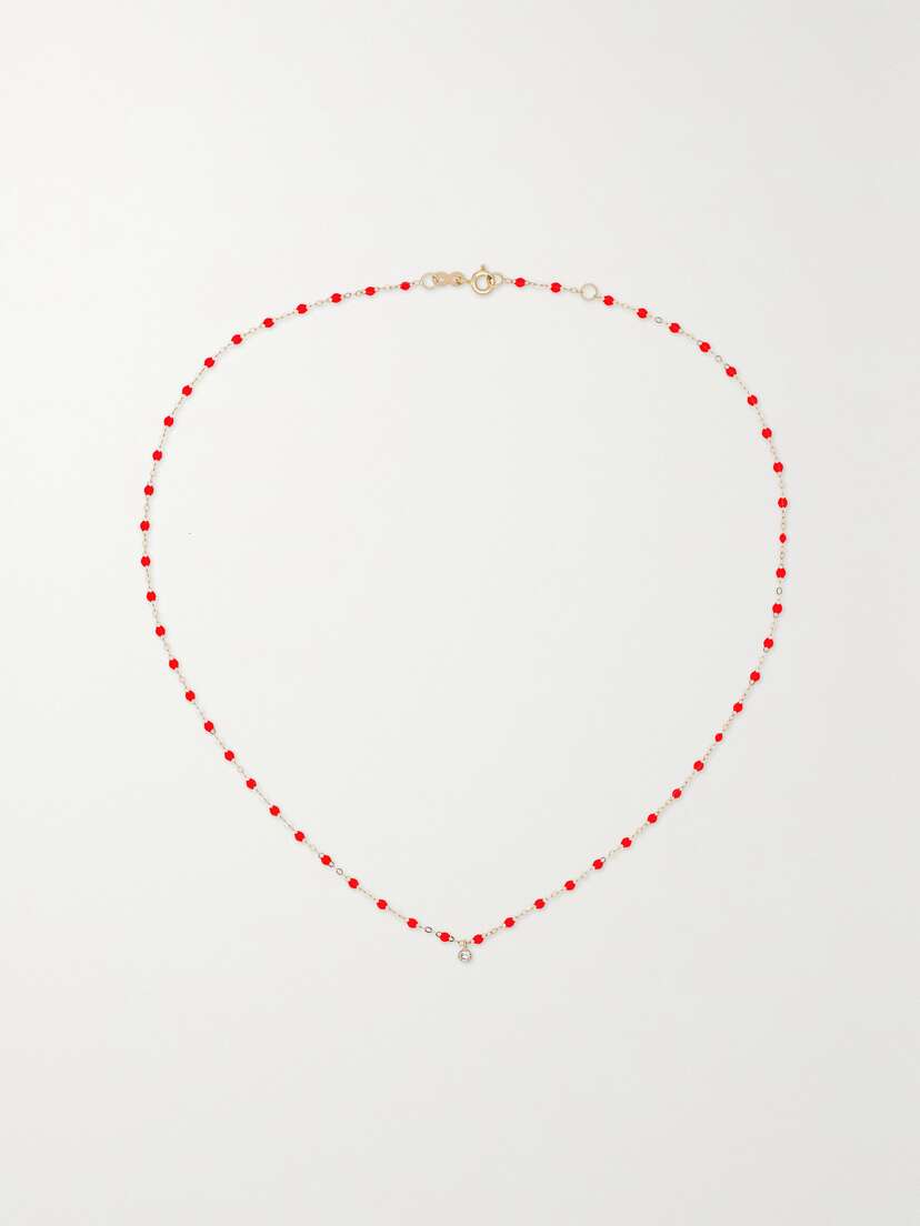 Gigi Clozeau Gigi Supreme 18-karat Gold, Resin And Diamond Necklace