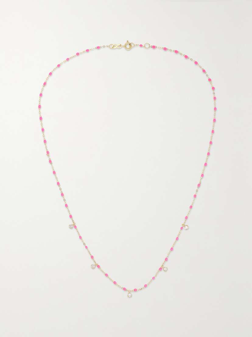 Gigi Clozeau Gigi Supreme 18-karat Gold, Resin And Diamond Necklace