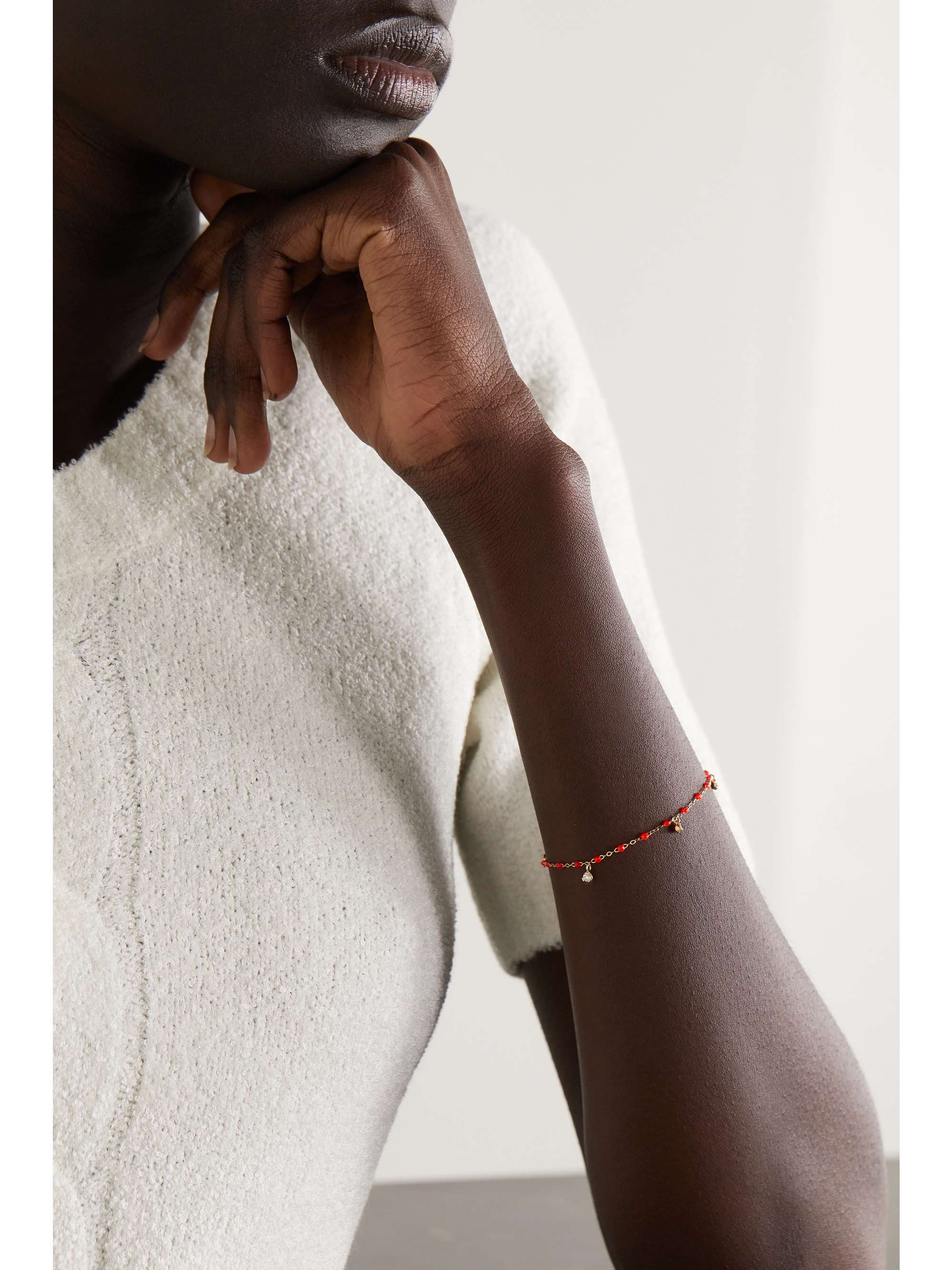 GIGI CLOZEAU Gigi Supreme 18-karat gold, resin and diamond bracelet