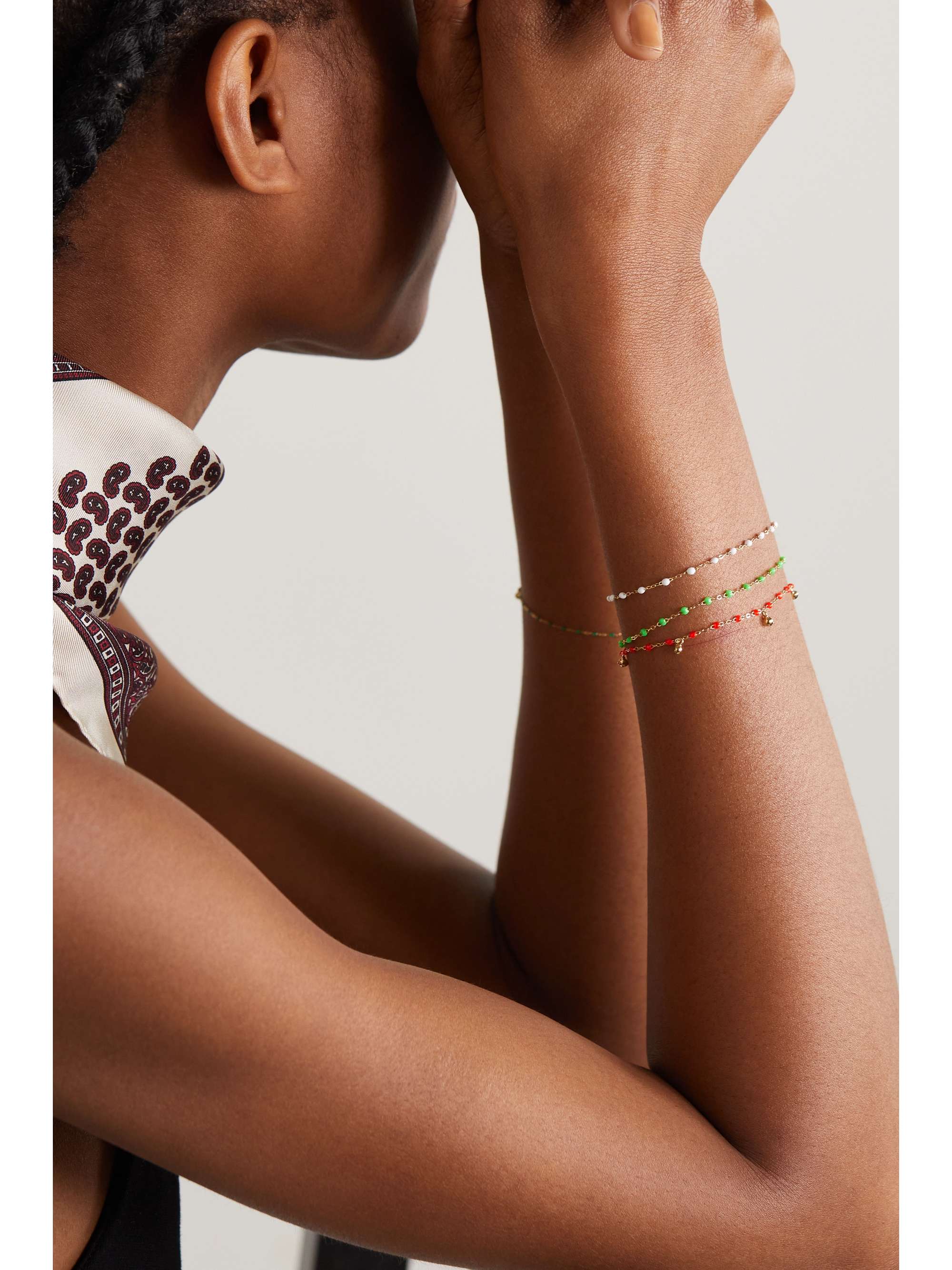 GIGI CLOZEAU Classic Gigi 18-karat gold and resin bracelet