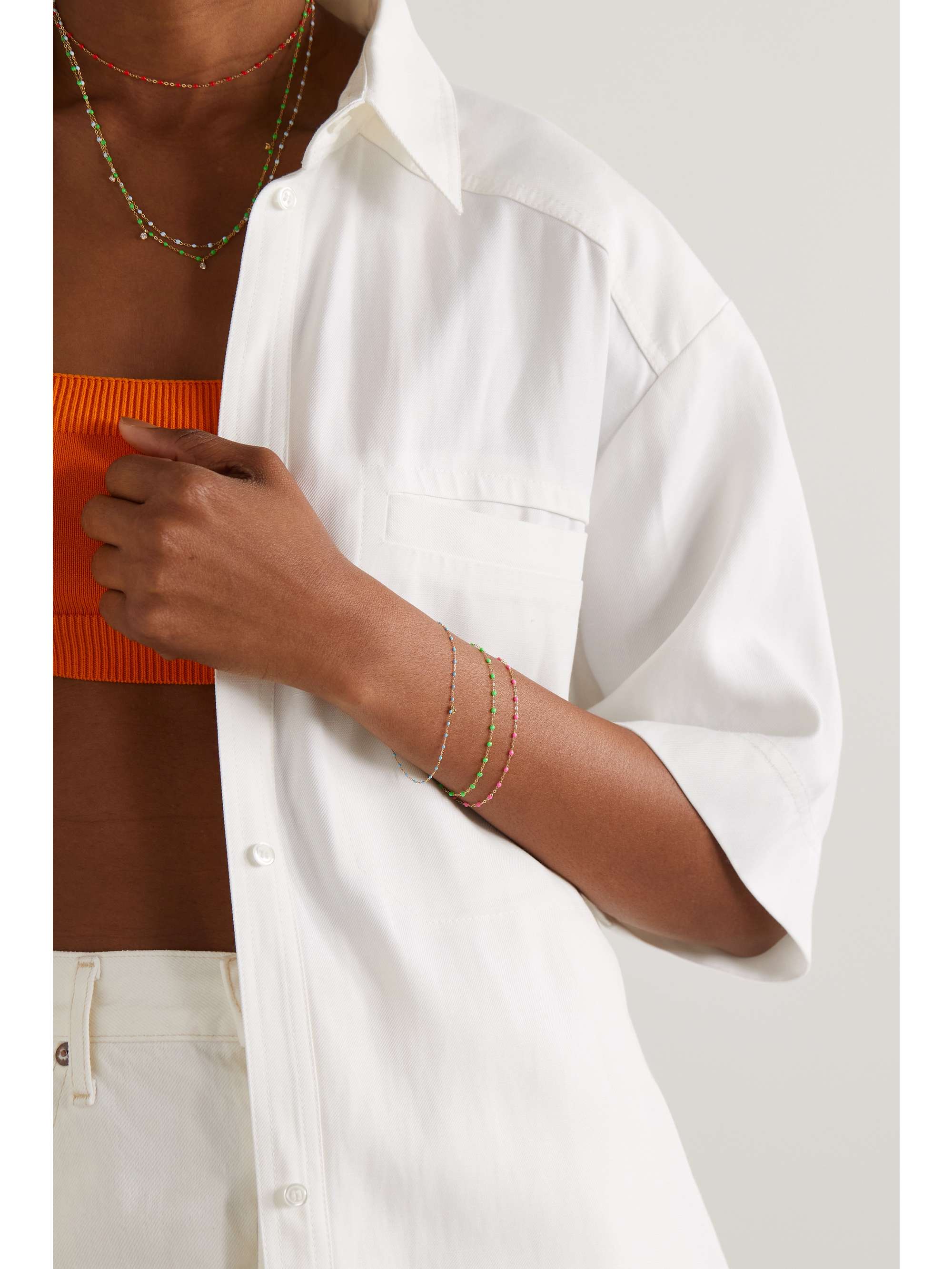 GIGI CLOZEAU Classic Gigi 18-karat gold and resin bracelet