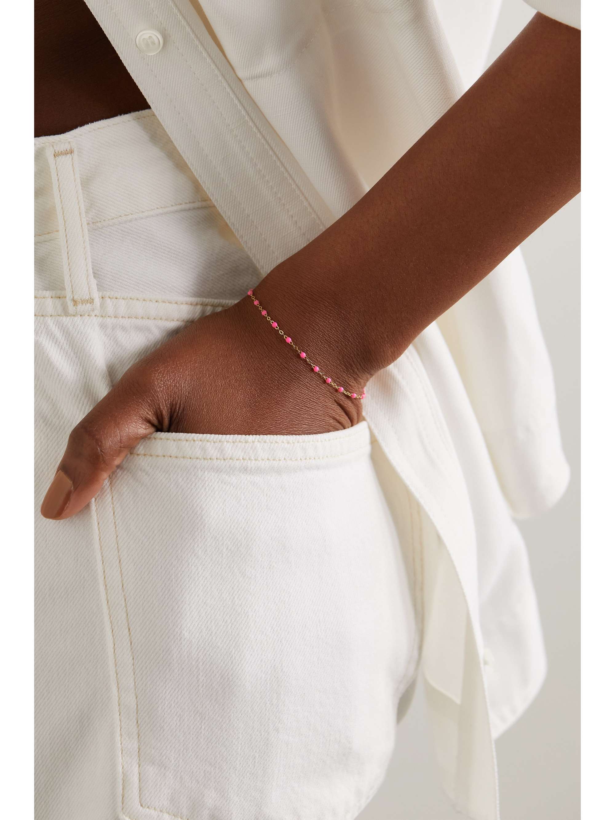 GIGI CLOZEAU Classic Gigi 18-karat gold and resin bracelet