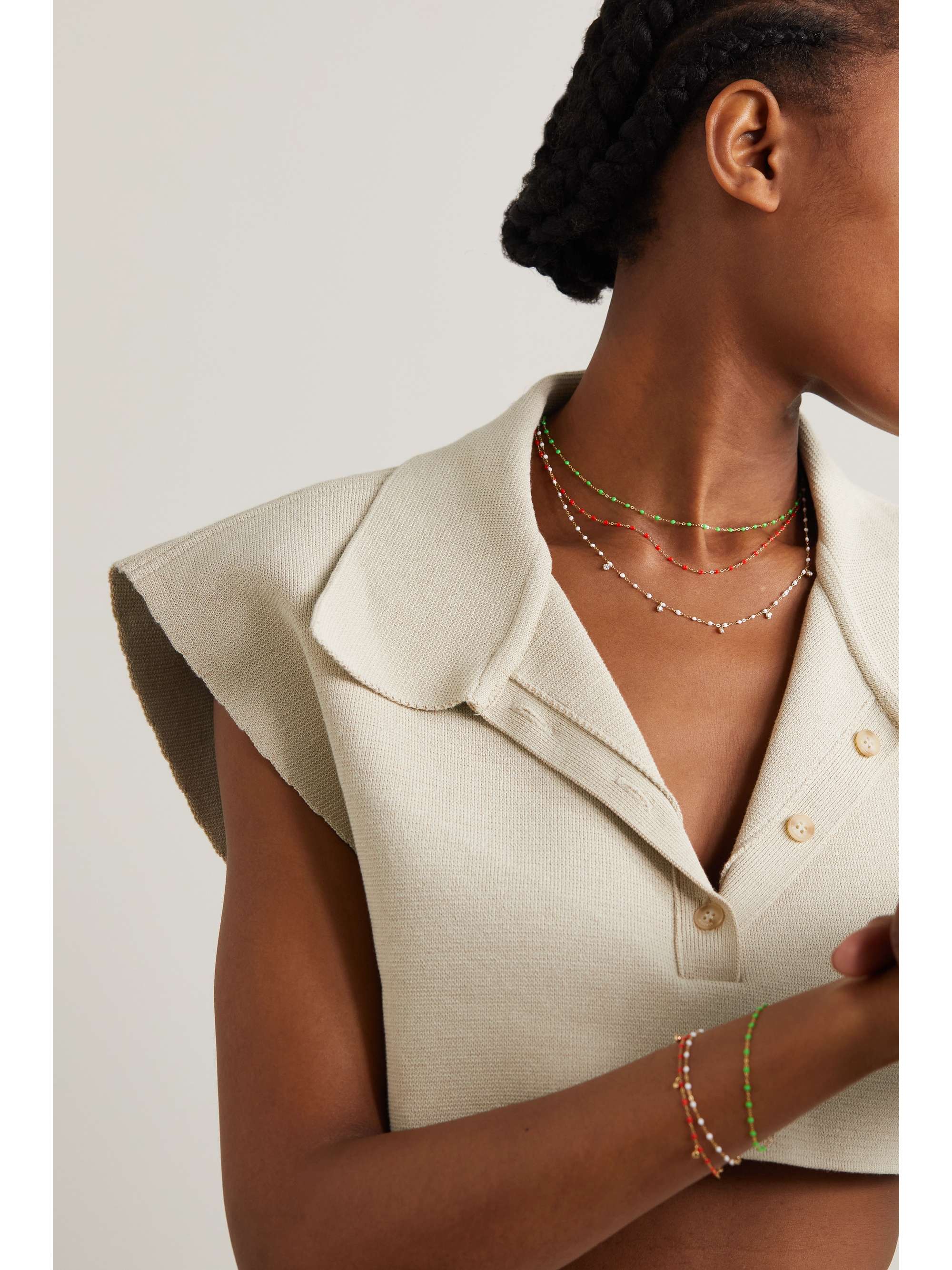 GIGI CLOZEAU Classic Gigi 18-karat gold and resin necklace