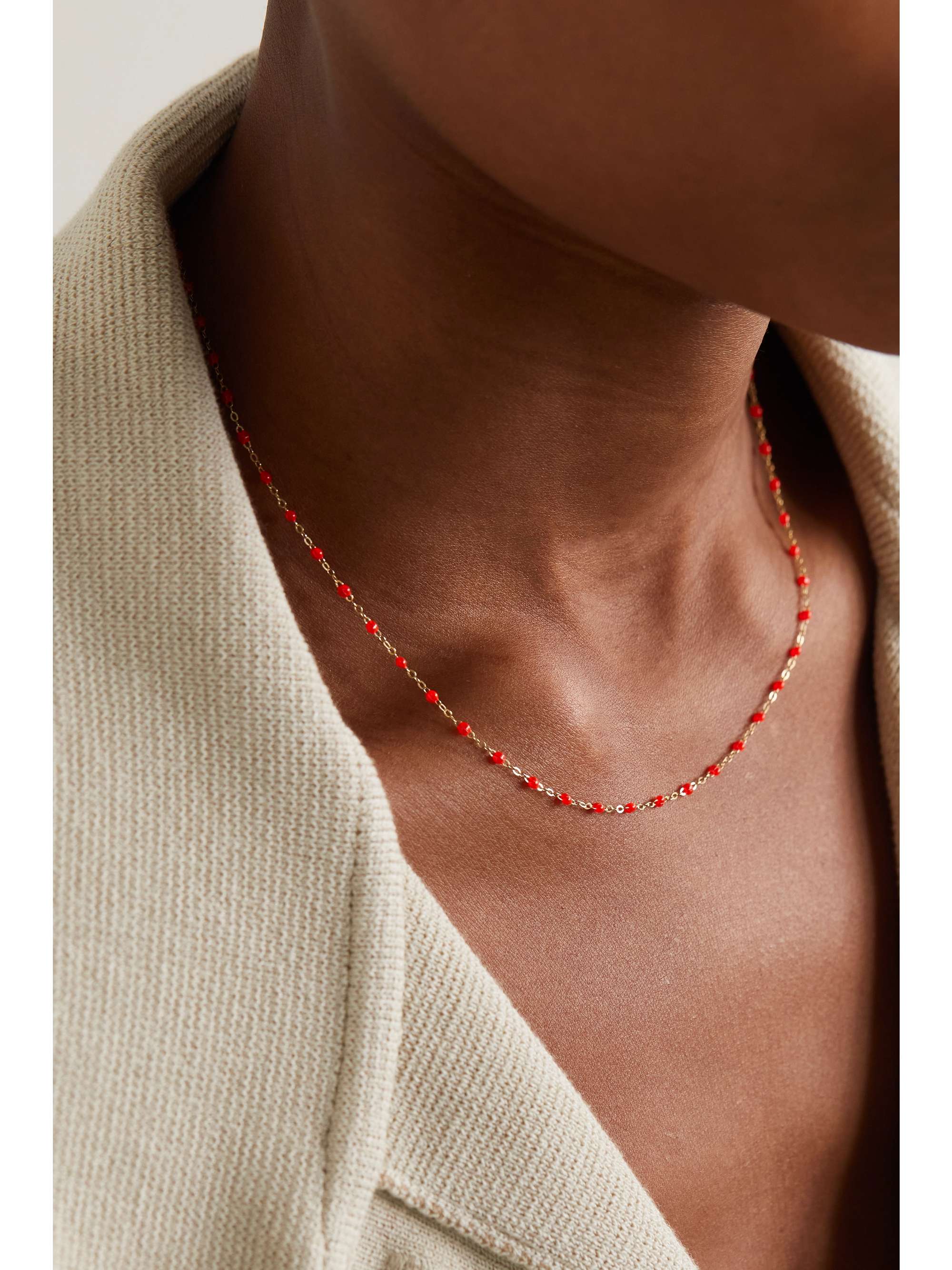 GIGI CLOZEAU Classic Gigi 18-karat gold and resin necklace