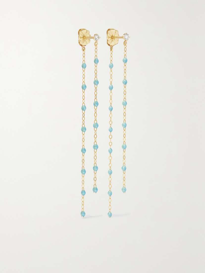 Gigi Clozeau Classic Gigi 18-karat Gold, Resin And Diamond Earrings