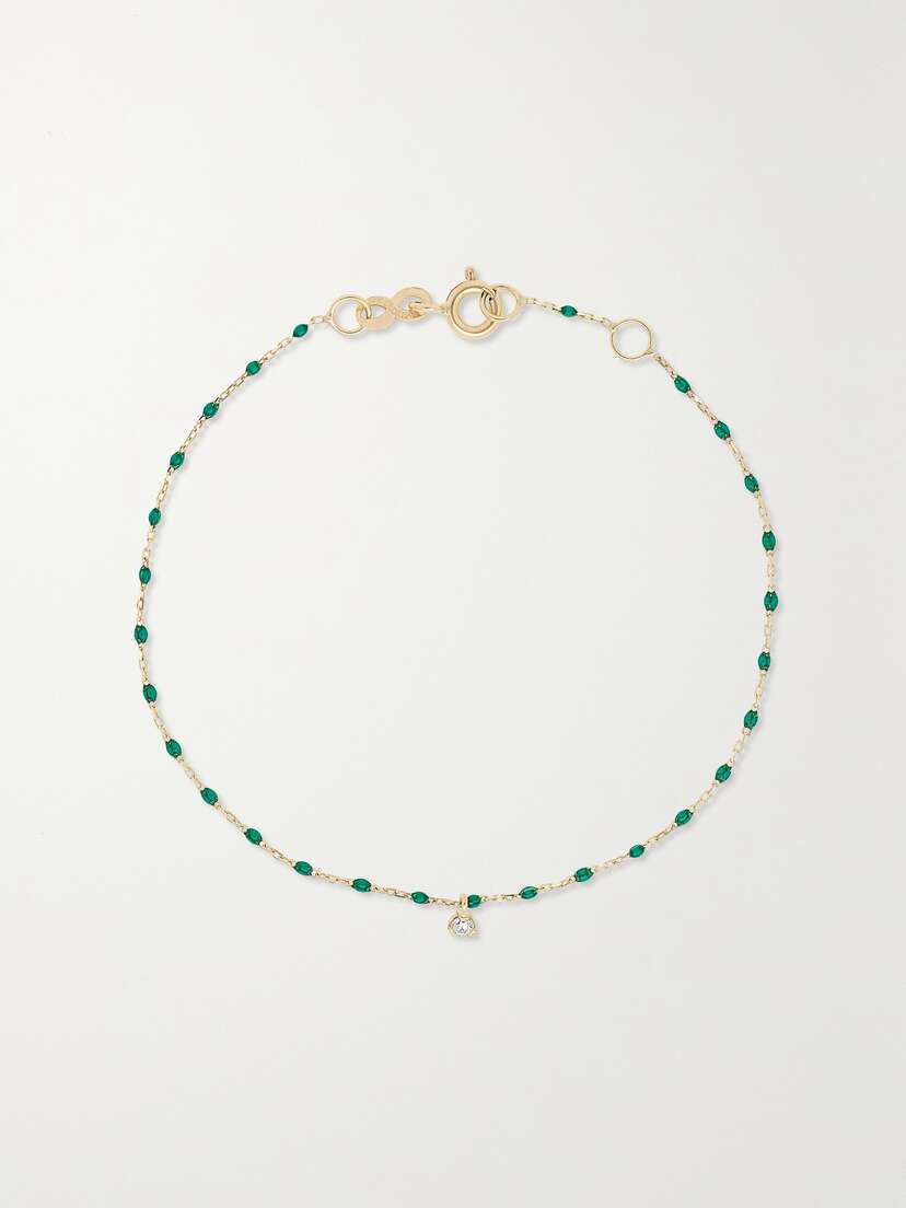 Gigi Clozeau Mini Gigi 18-karat Gold, Resin And Diamond Bracelet