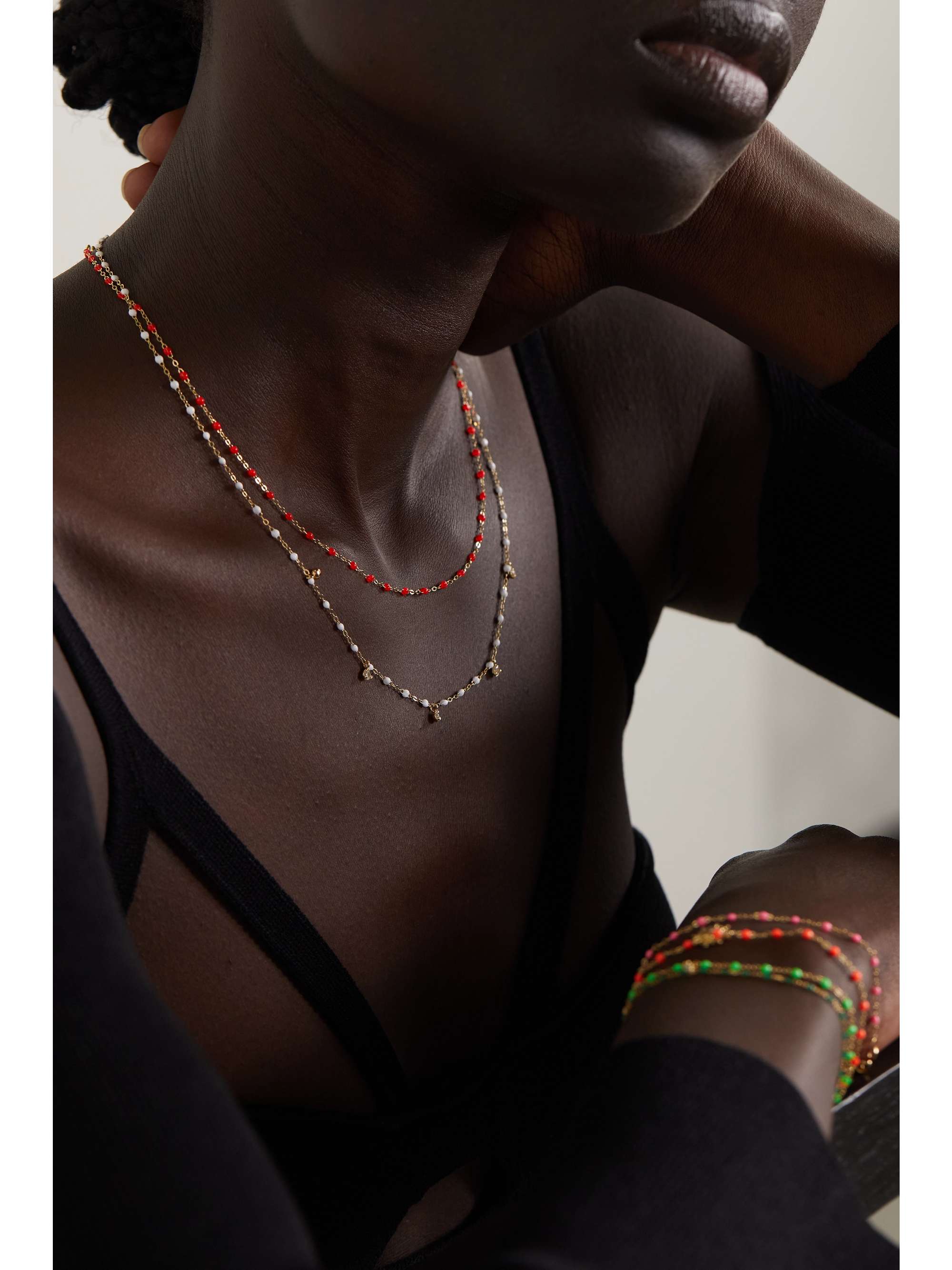 GIGI CLOZEAU Gigi Supreme 18-karat gold, resin and diamond necklace
