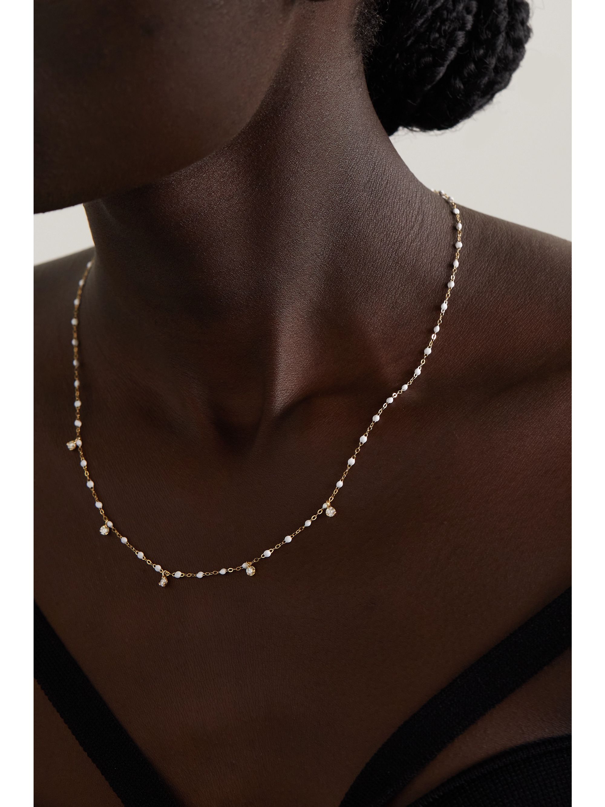 Gold Gigi Supreme 18-karat gold, resin and diamond necklace  GIGI 
