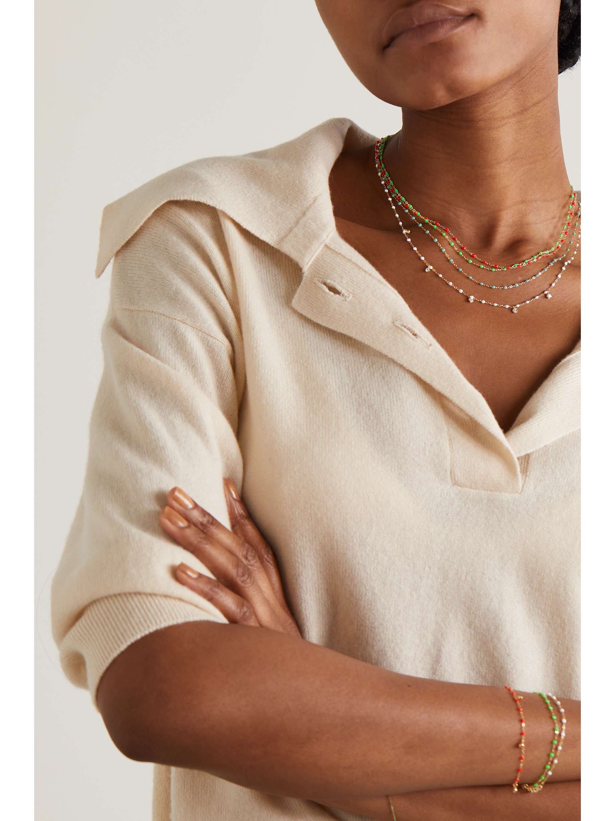 GIGI CLOZEAU Classic Gigi 18-karat gold and resin necklace