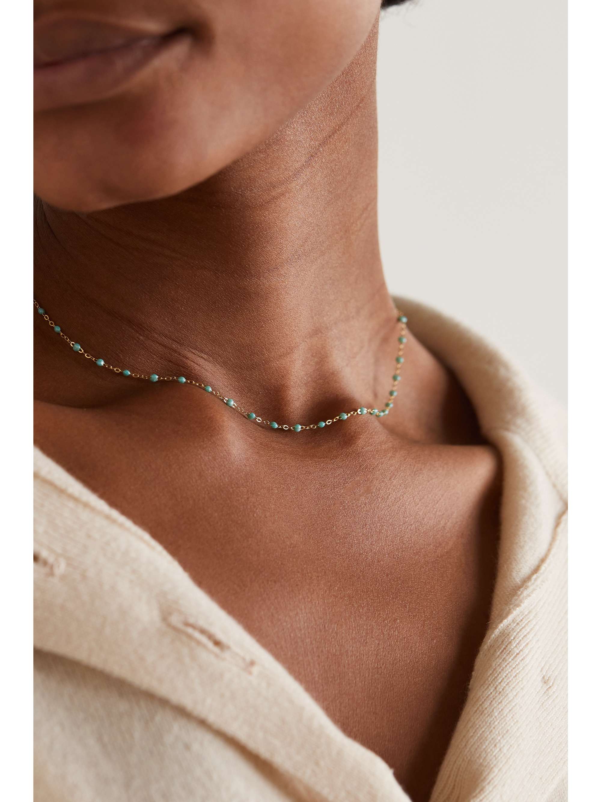 GIGI CLOZEAU Classic Gigi 18-karat gold and resin necklace
