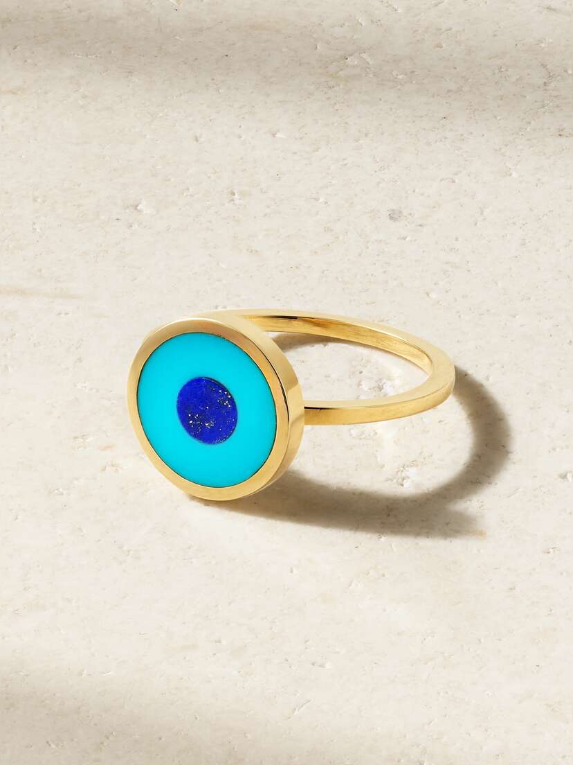 Jennifer Meyer Evil Eye 18-karat Gold, Turquoise And Lapis Lazuli Ring