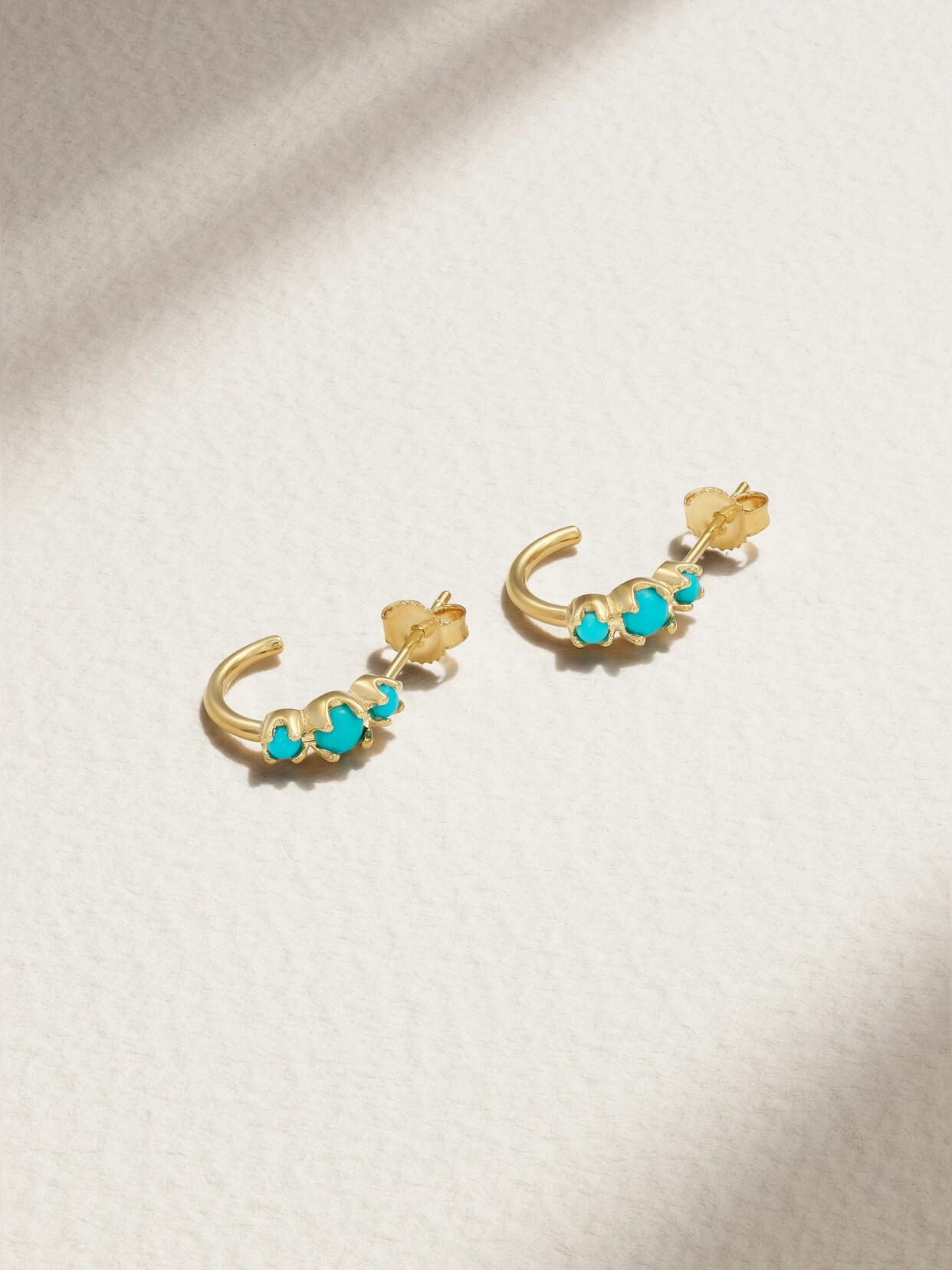 Jennifer Meyer 18-karat Gold Turquoise Hoop Earrings