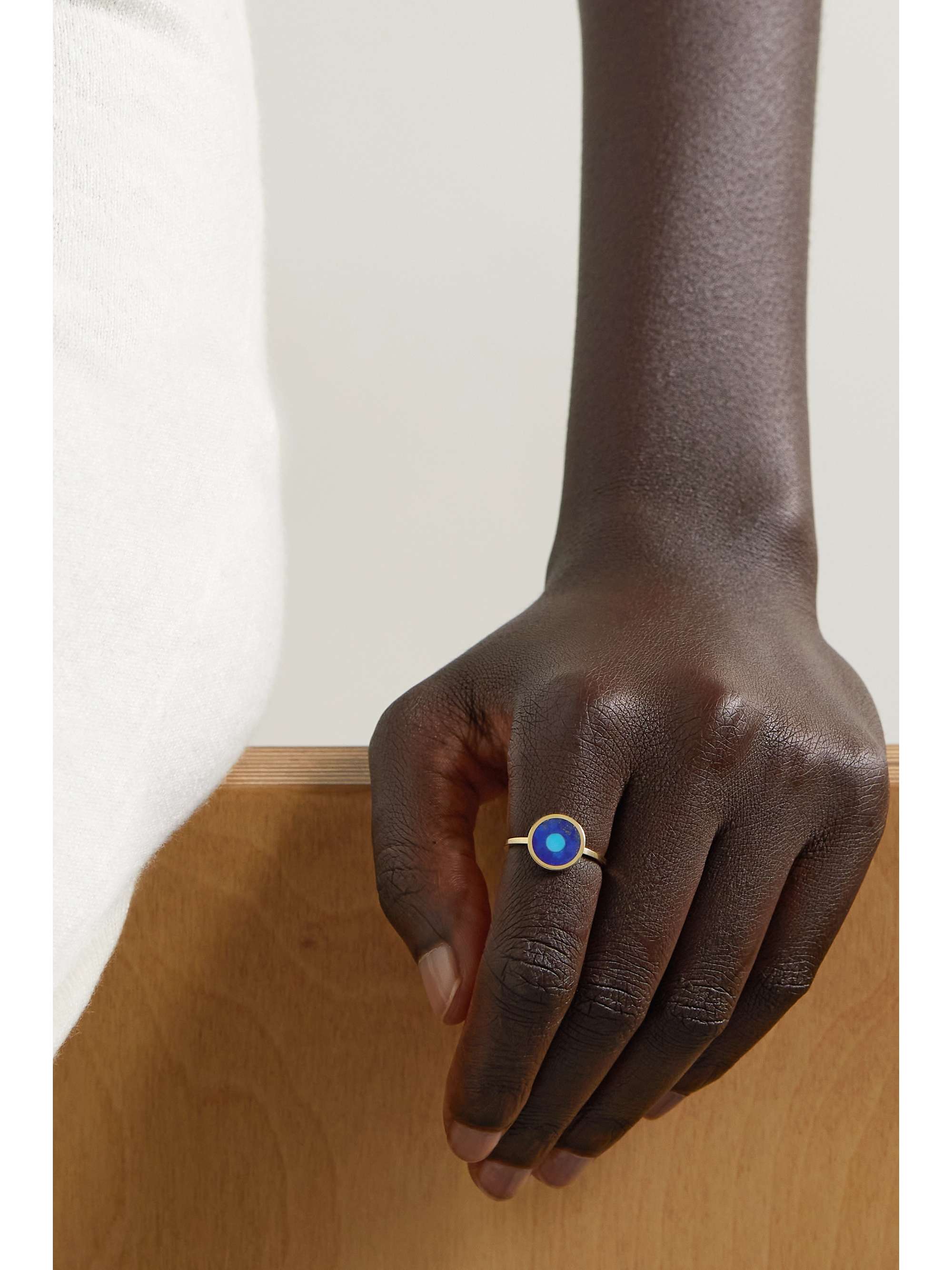JENNIFER MEYER Evil Eye 18-karat gold, turquoise and lapis lazuli ring