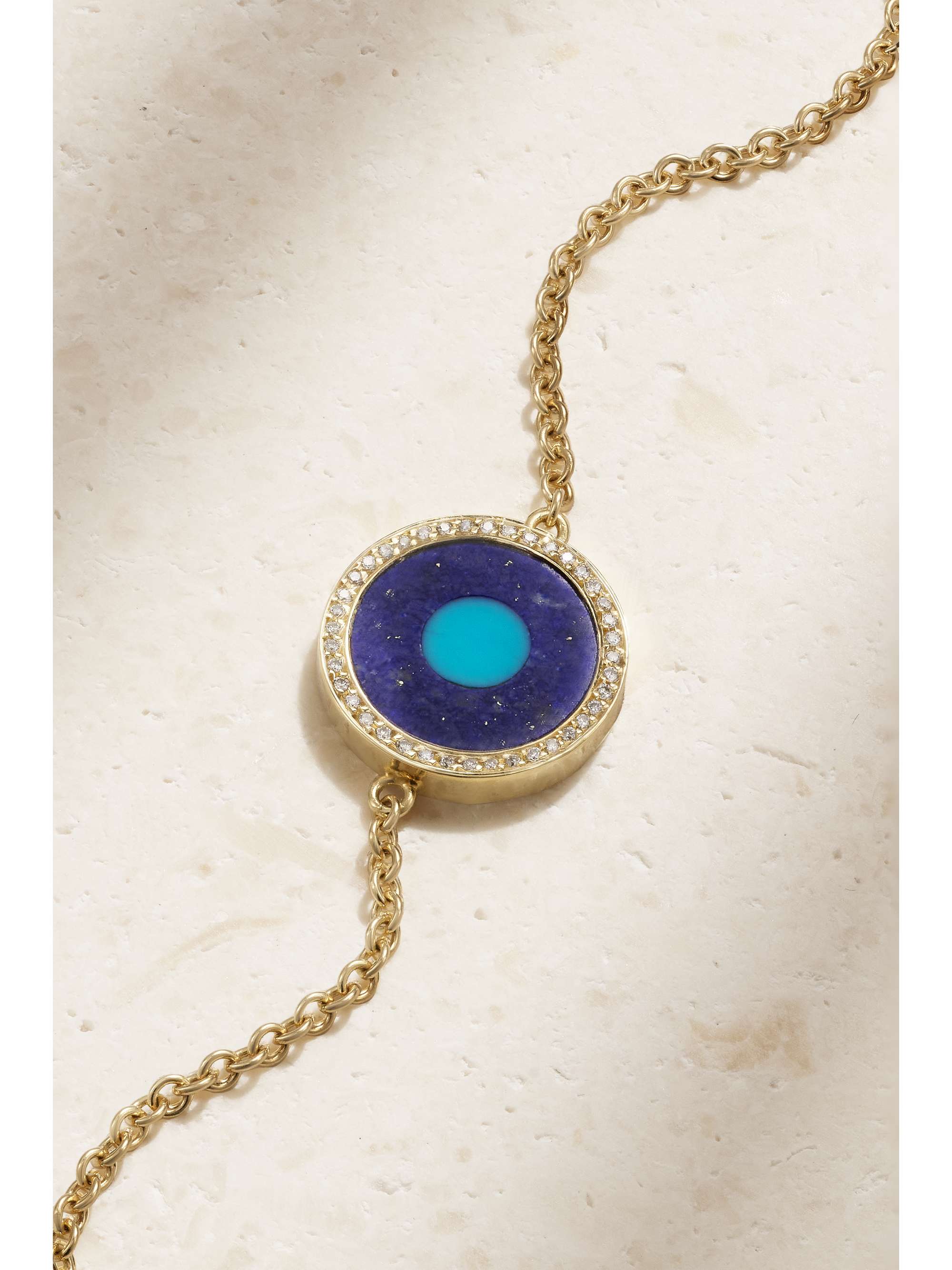 JENNIFER MEYER Mini Evil Eye 18-karat gold multi-stone bracelet