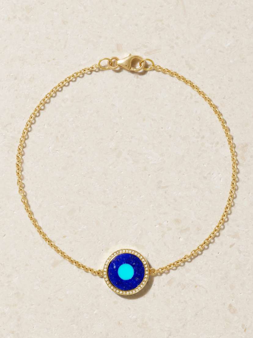 Jennifer Meyer Mini Evil Eye 18-karat Gold Multi-stone Bracelet