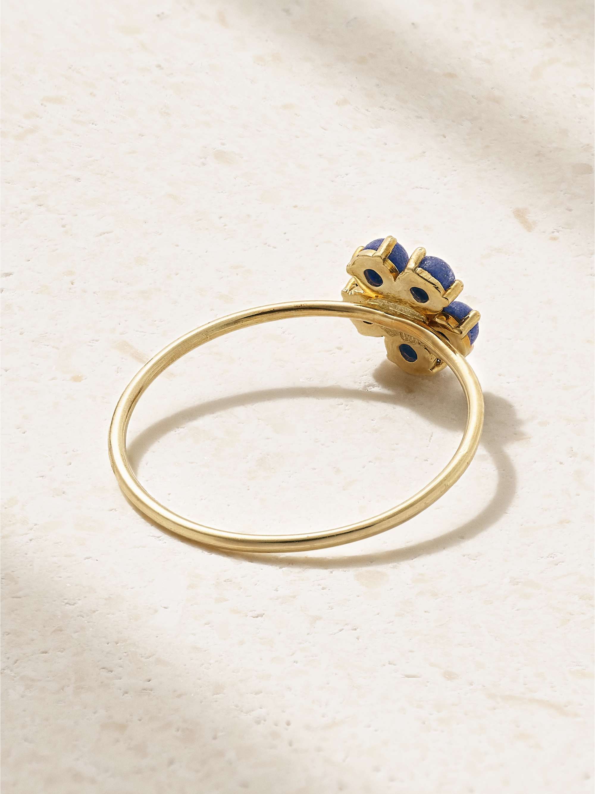 JENNIFER MEYER Ring aus 18 Karat Gold mit Lapislazuli und Diamant