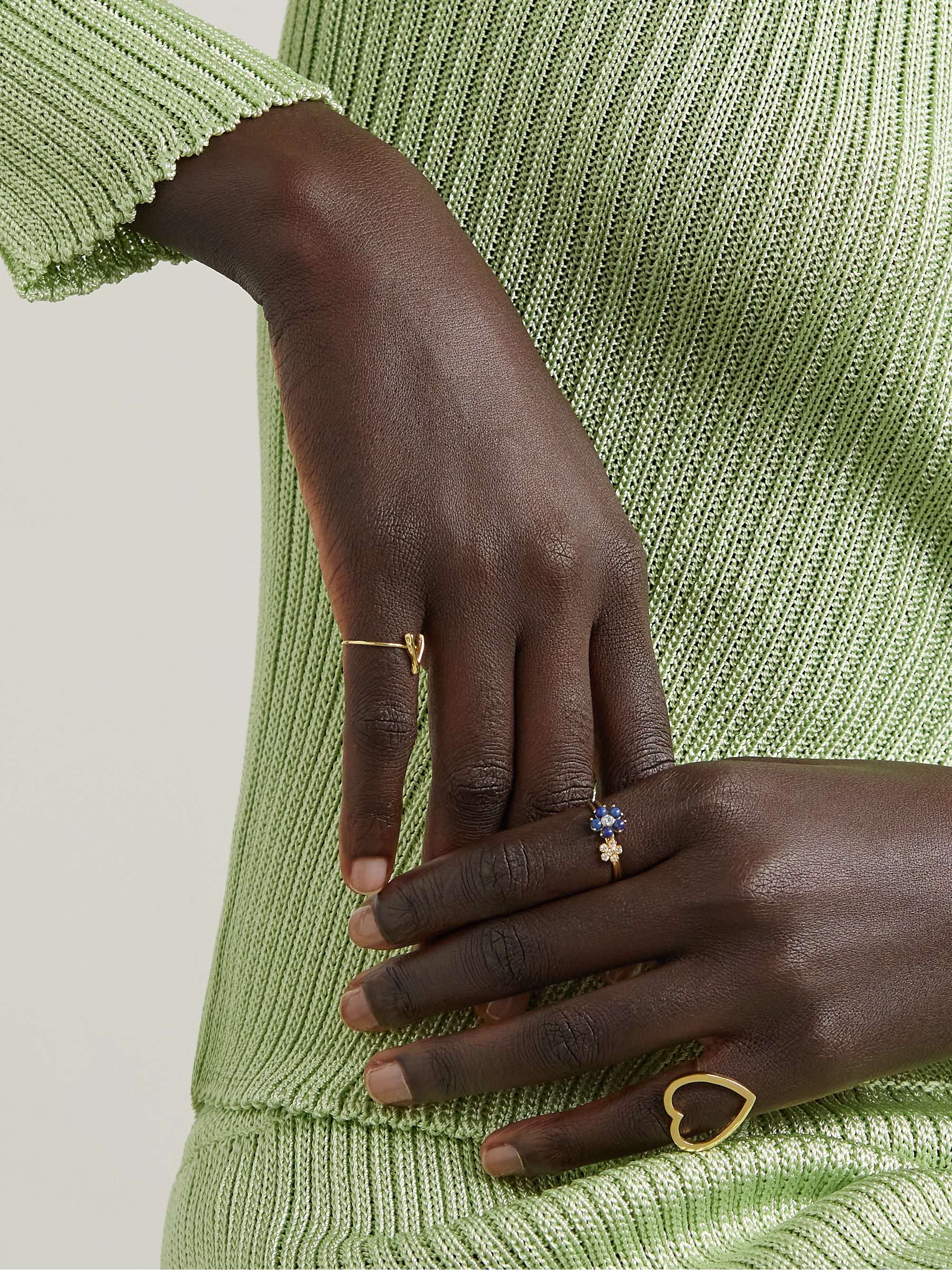 JENNIFER MEYER Ring aus 18 Karat Gold mit Lapislazuli und Diamant
