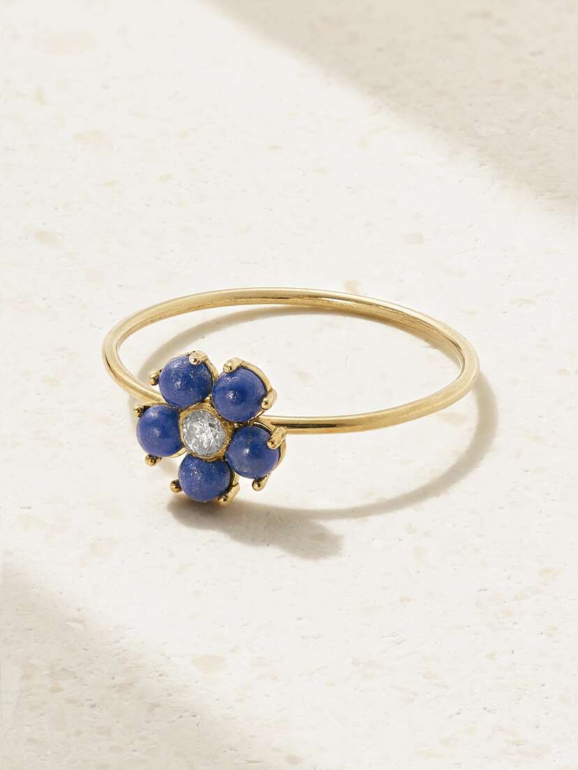 Jennifer Meyer 18-karat Gold, Lapis Lazuli And Diamond Ring