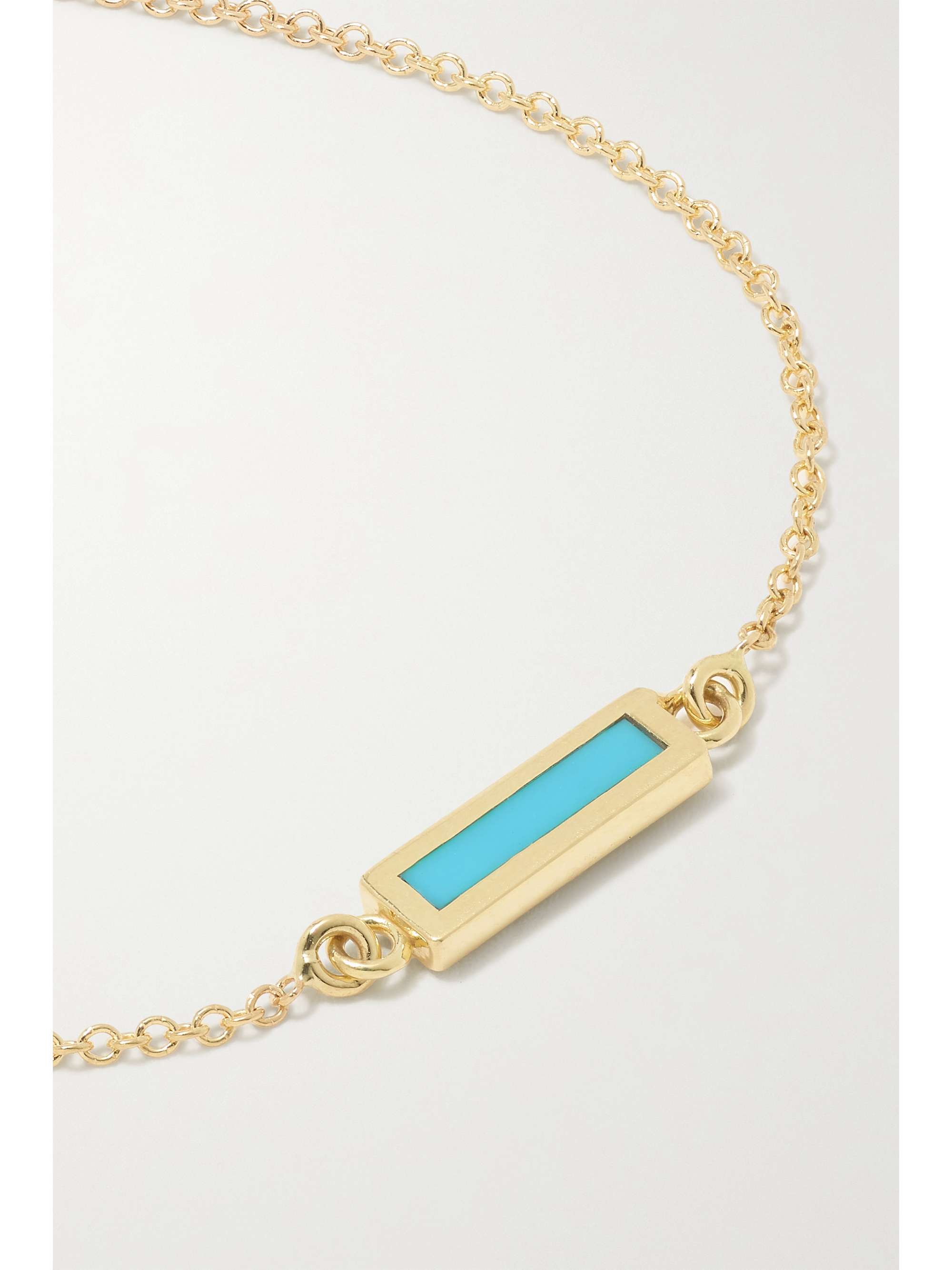 JENNIFER MEYER 18-karat gold turquoise bracelet