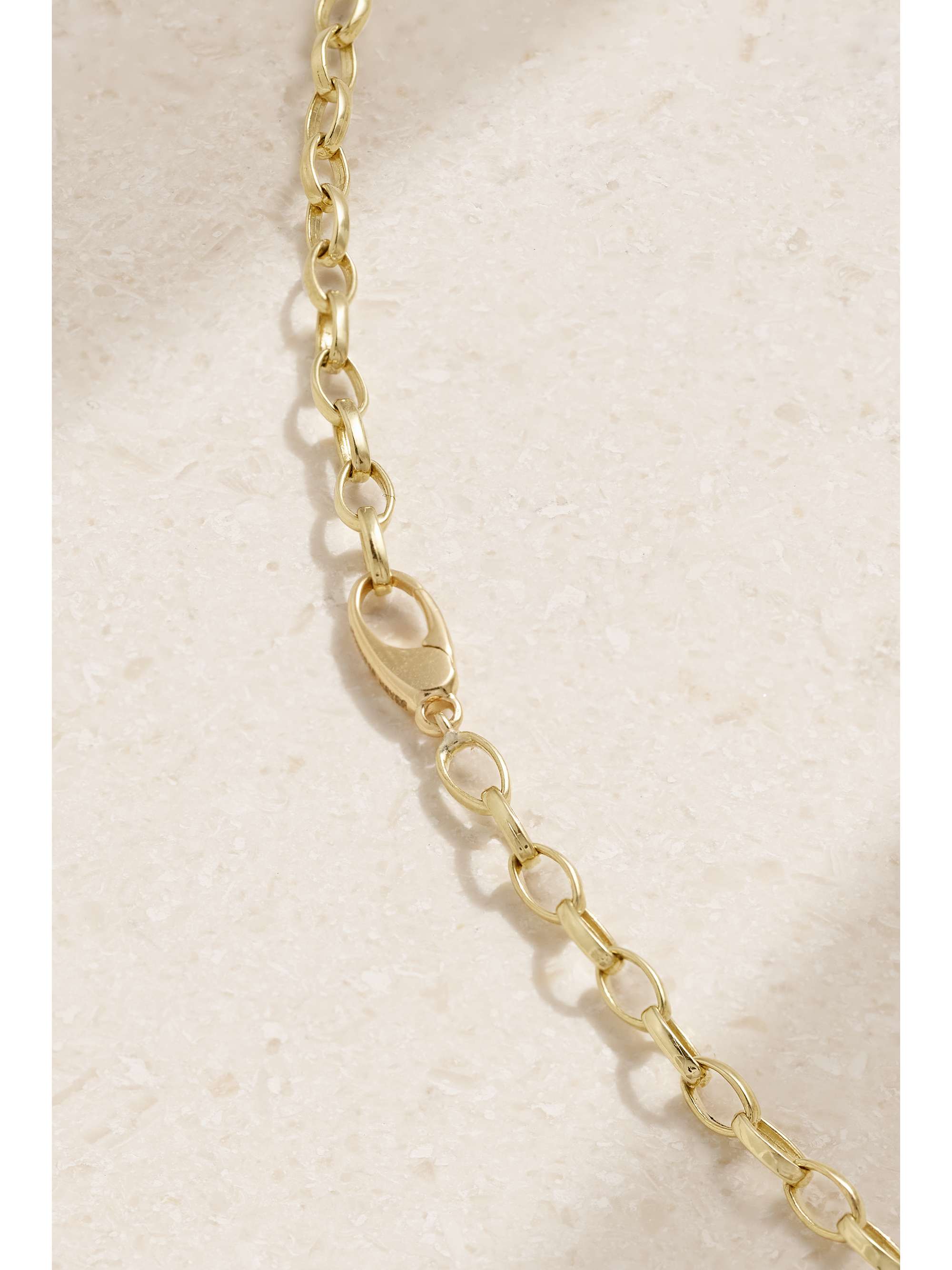 JENNIFER MEYER Small Edith 18-karat gold, turquoise and diamond necklace