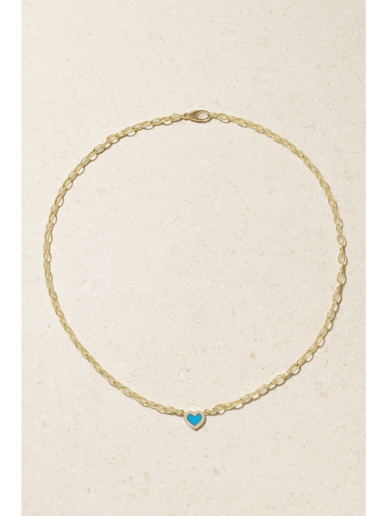 Jennifer Meyer Small Edith 18-karat Gold, Turquoise And Diamond Necklace In Gold