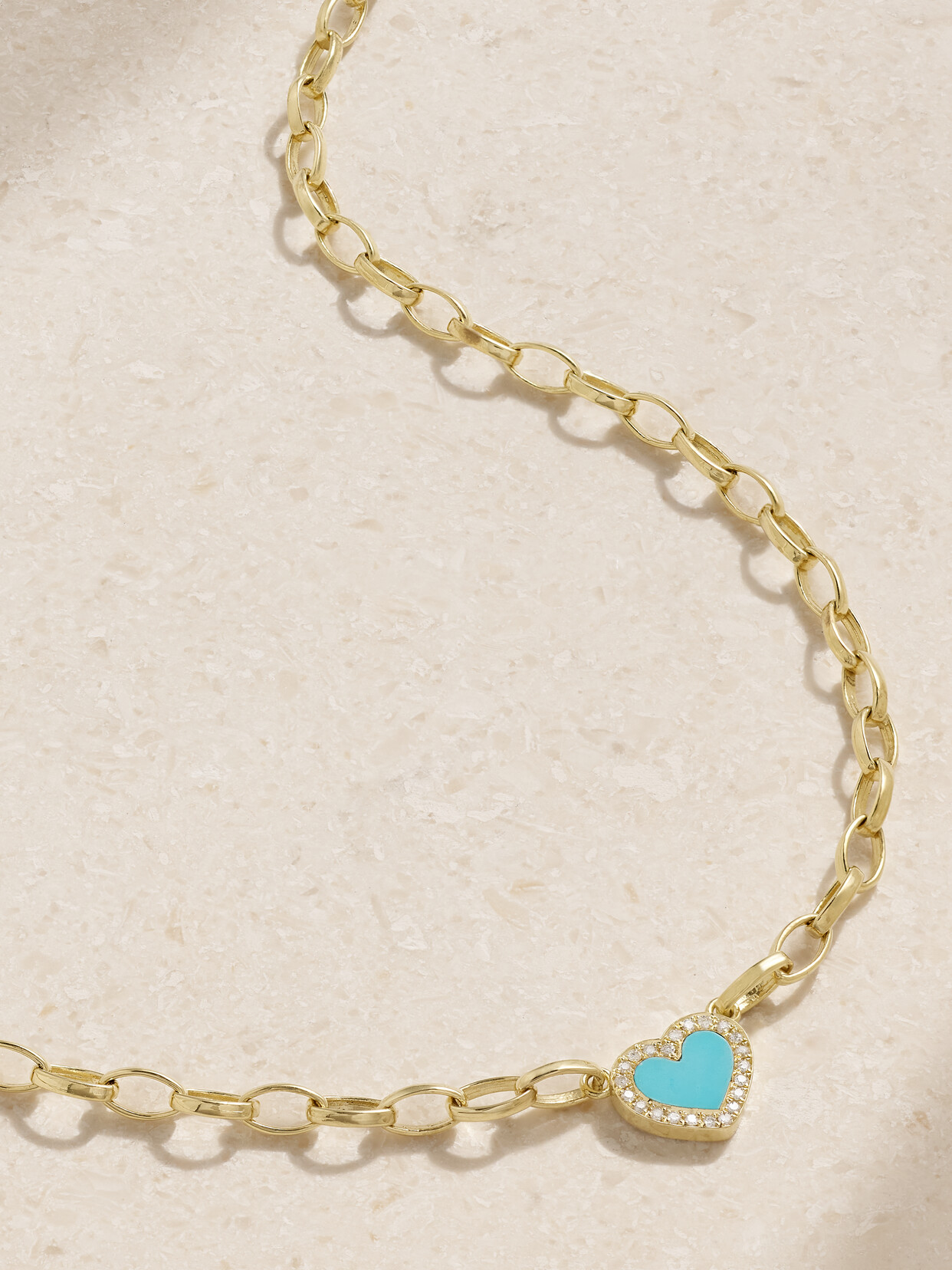 Jennifer Meyer Small Edith 18-karat Gold, Turquoise And Diamond Necklace