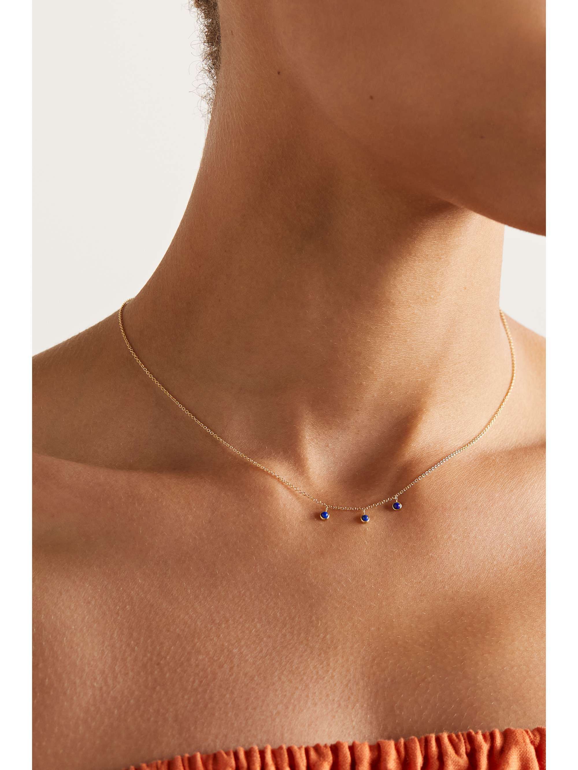 JENNIFER MEYER 18-karat gold lapis lazuli necklace