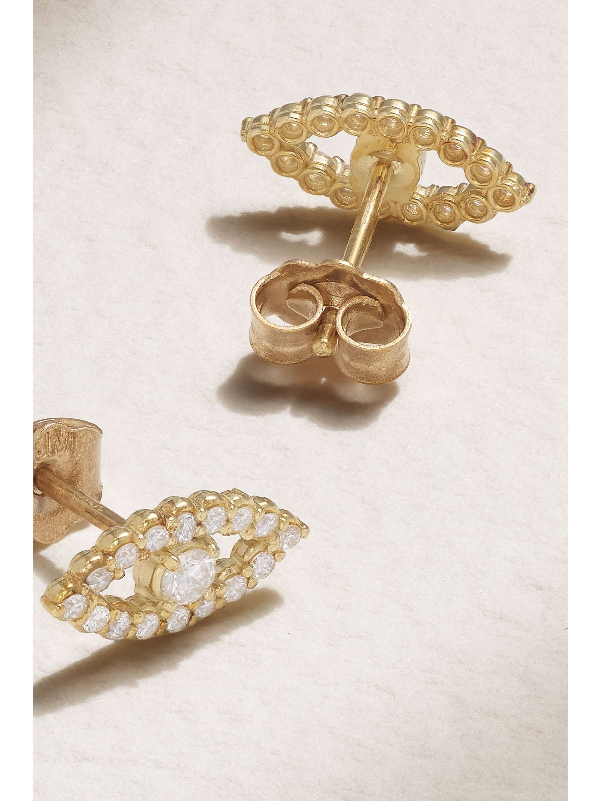 JENNIFER MEYER Evil Eye Mini 18-karat gold diamond earrings