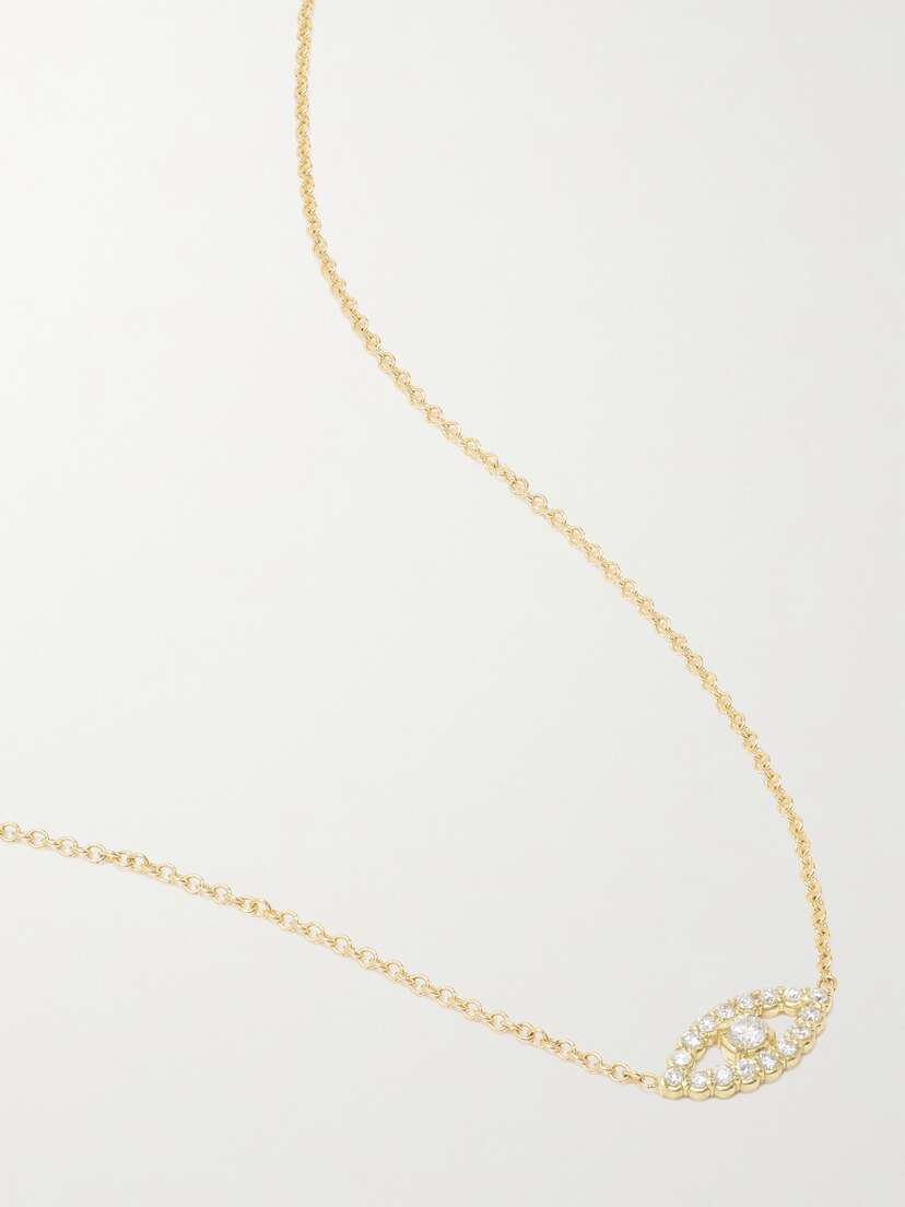 Jennifer Meyer Evil Eye Mini 18-karat Gold Diamond Necklace