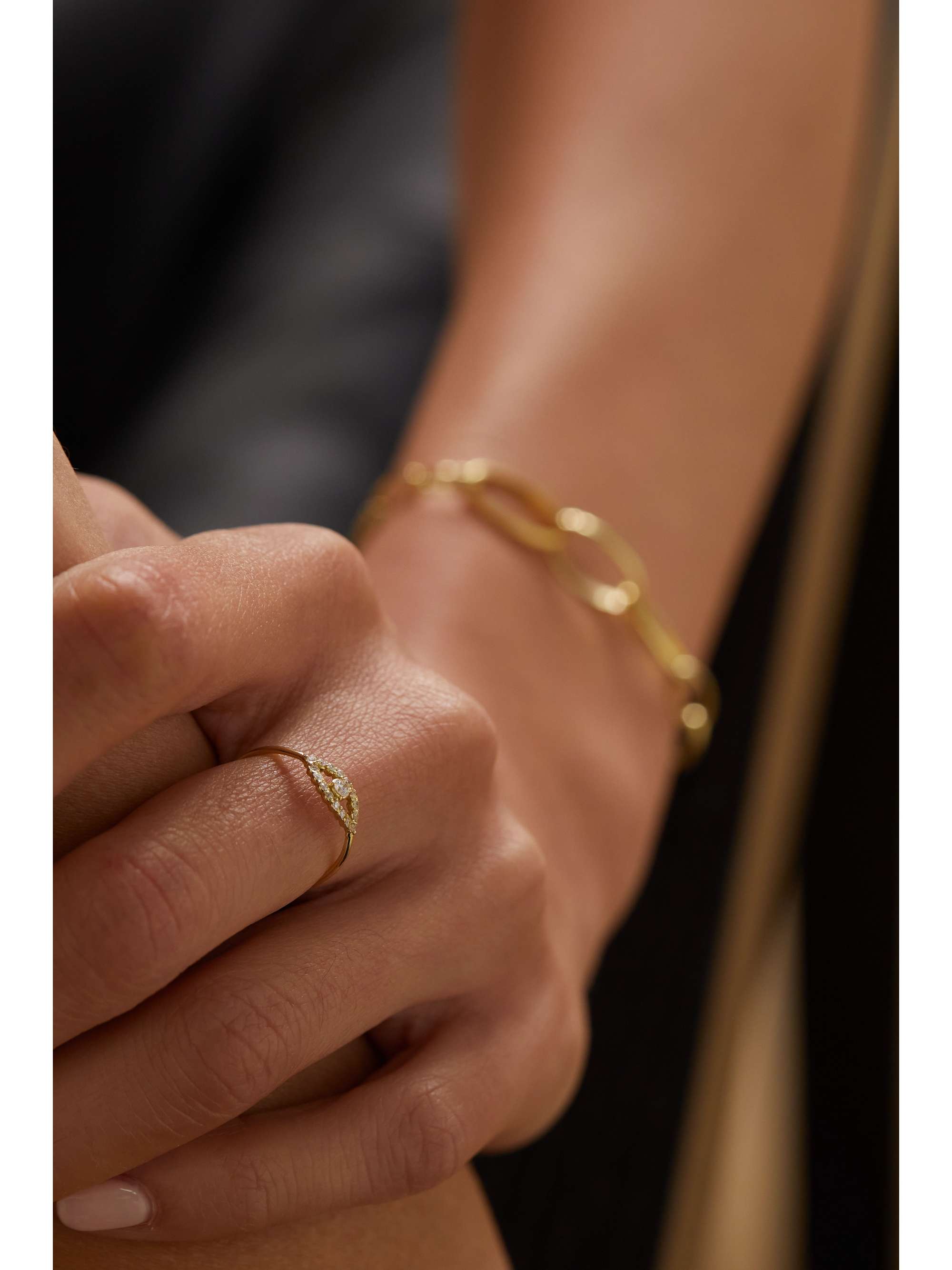 JENNIFER MEYER Evil Eye 18-karat gold diamond ring
