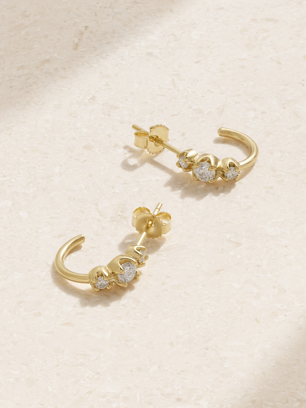 Jennifer Meyer 18-karat Gold Diamond Earrings