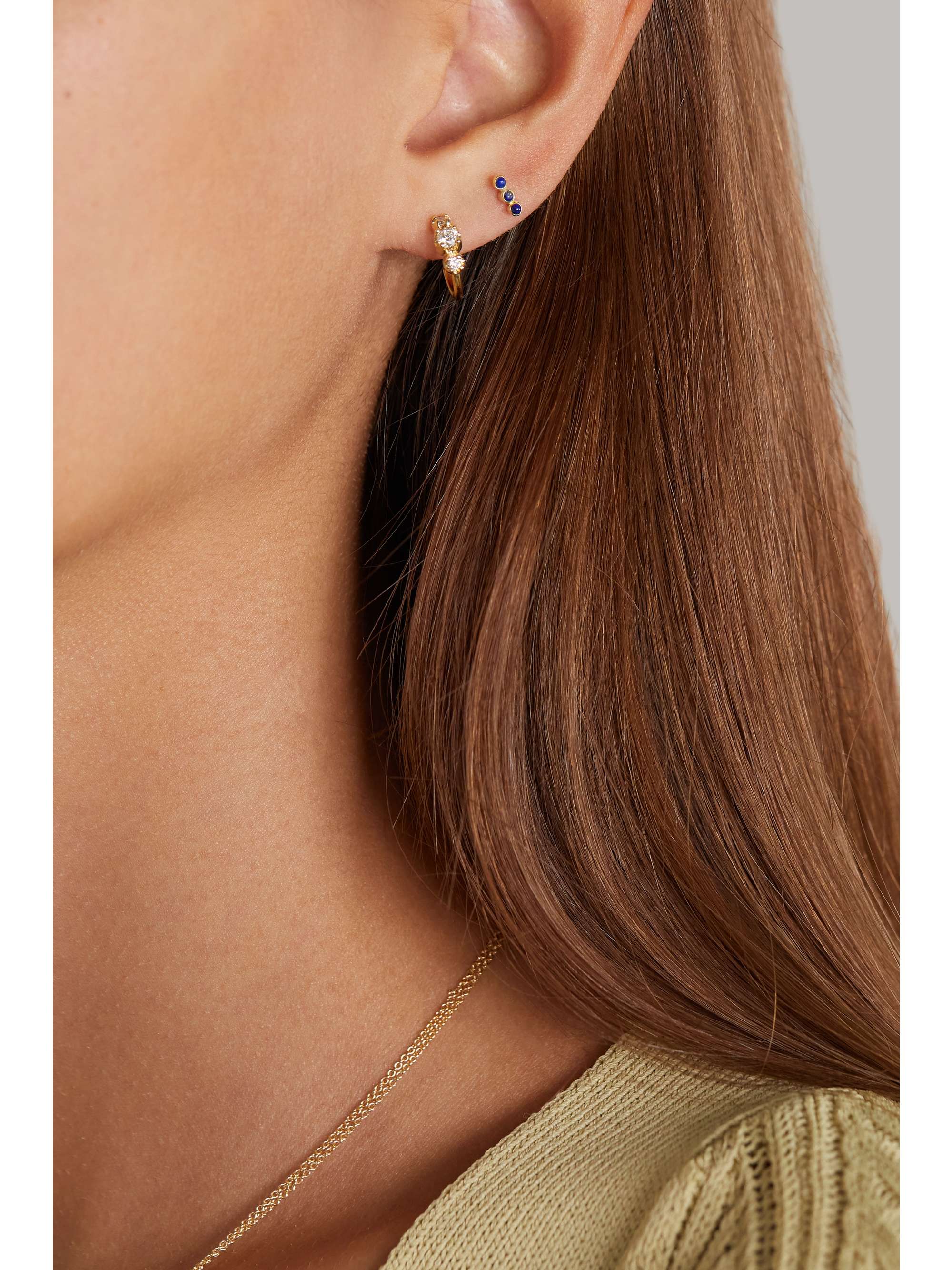 JENNIFER MEYER 18-karat gold lapis lazuli earrings