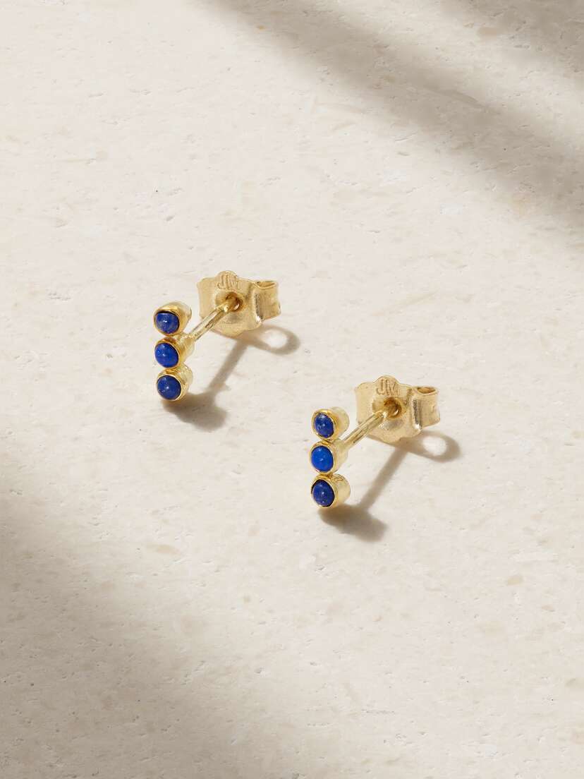 Jennifer Meyer 18-karat Gold Lapis Lazuli Earrings