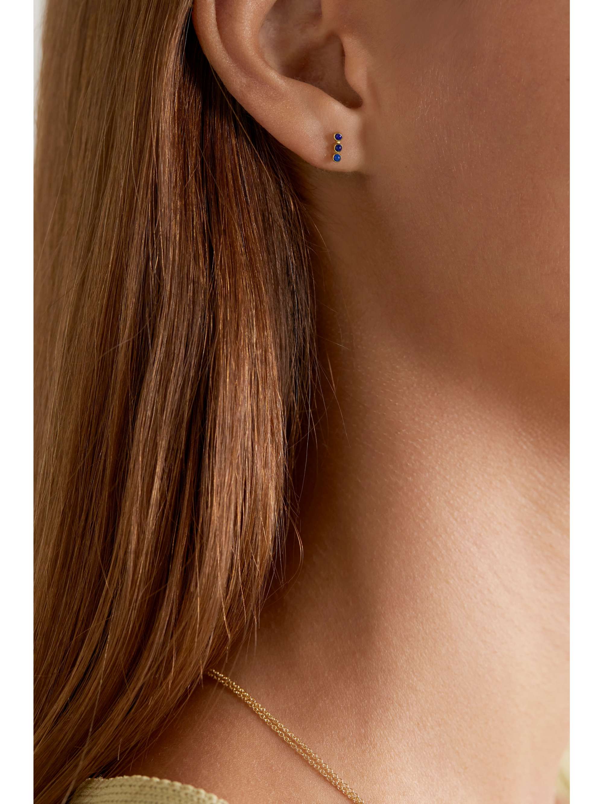 JENNIFER MEYER 18-karat gold lapis lazuli earrings