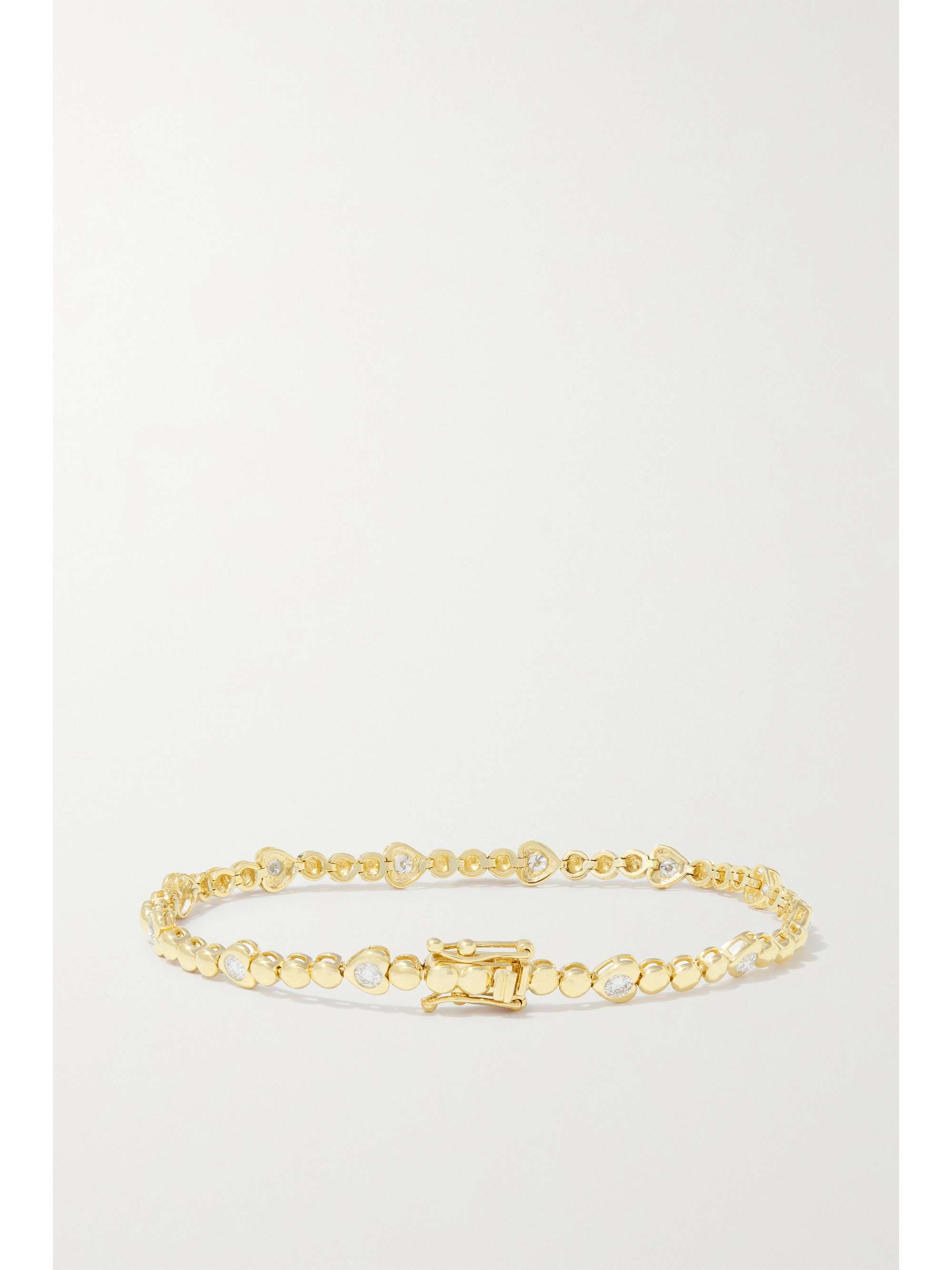JENNIFER MEYER Mini Bezel and Heart 18-karat gold diamond tennis bracelet