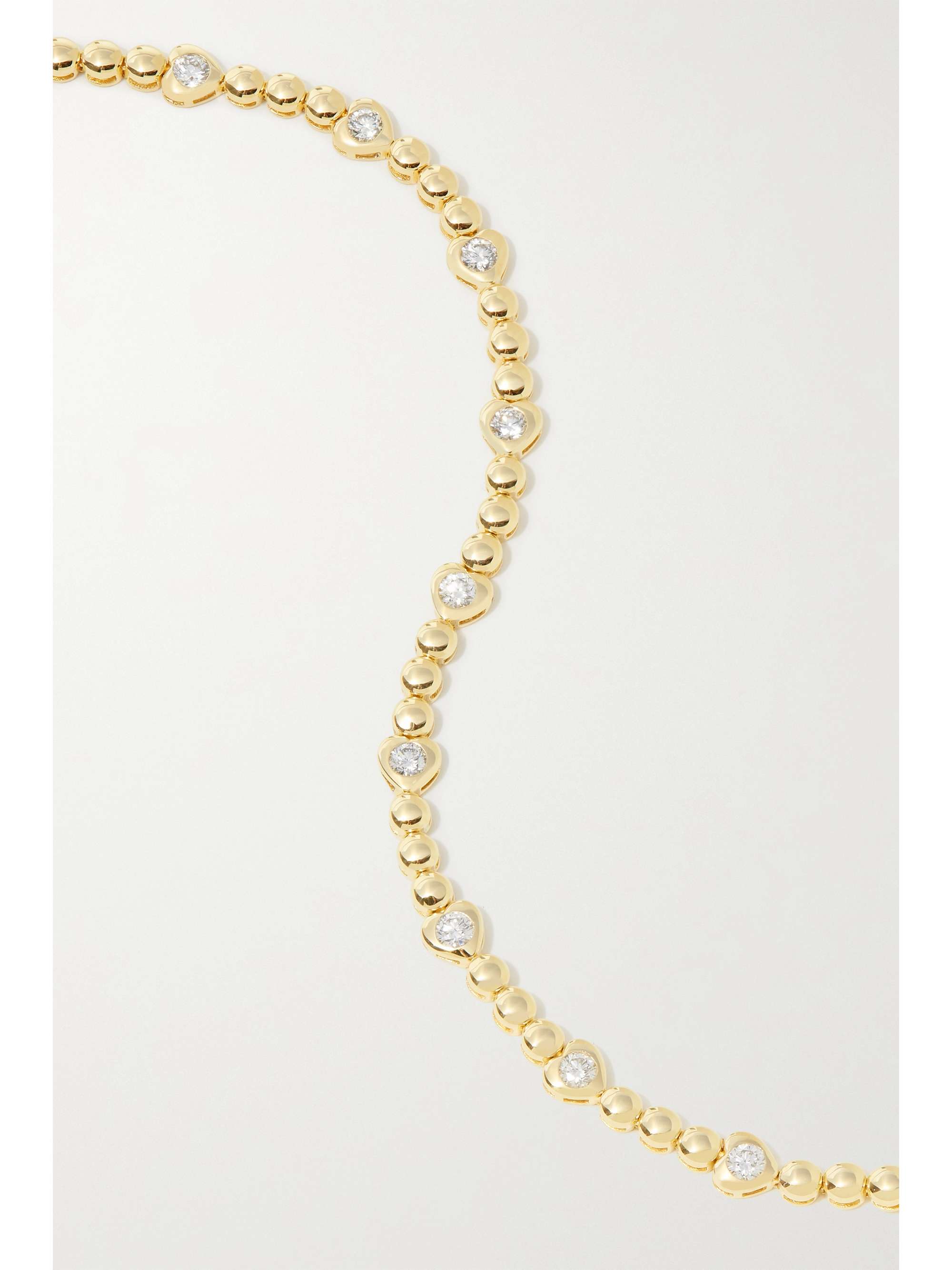 JENNIFER MEYER Mini Bezel and Heart 18-karat gold diamond tennis bracelet