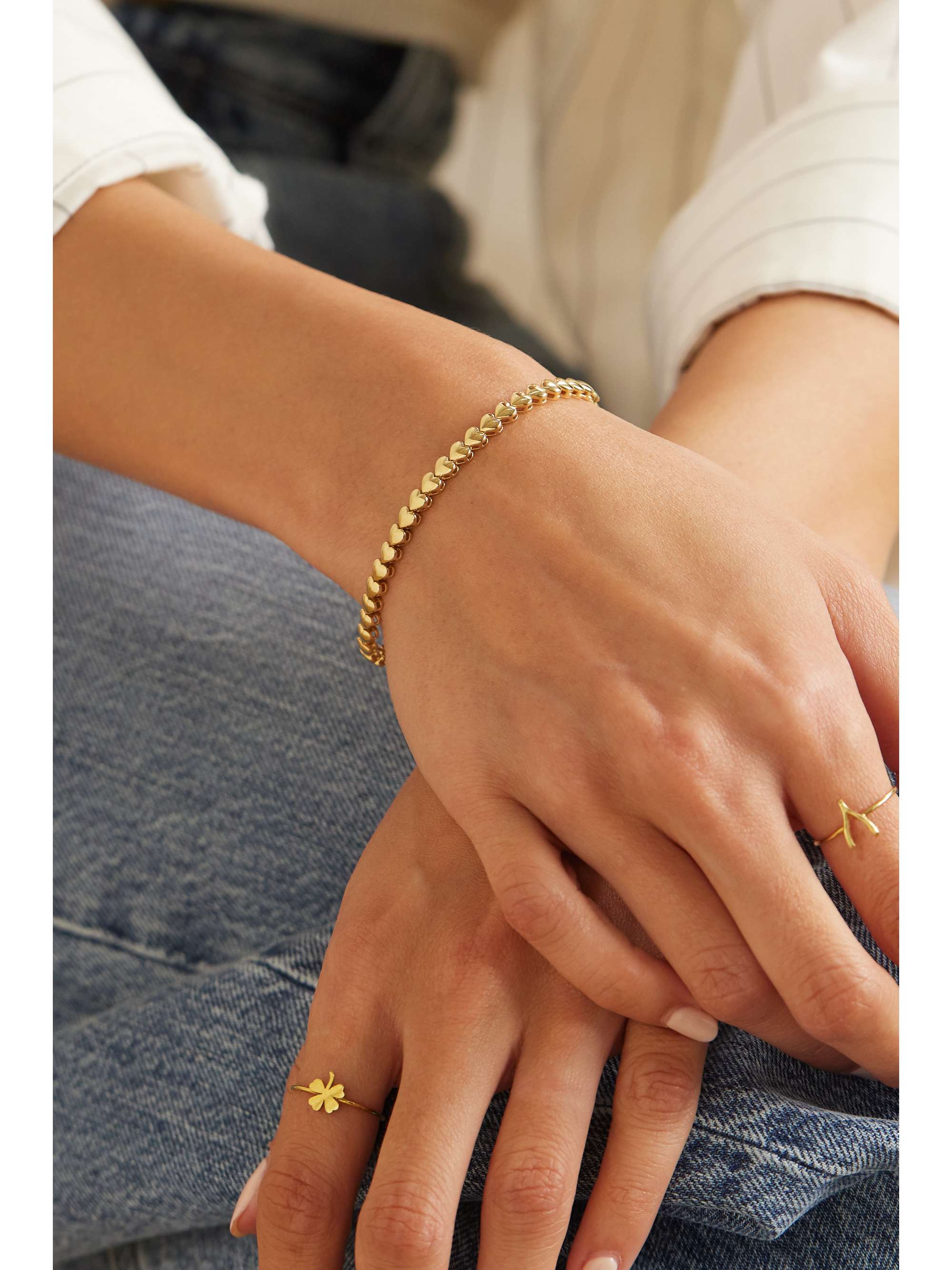 JENNIFER MEYER Heart 18-karat gold bracelet